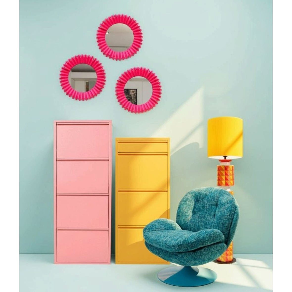 Kare Design Schuhschrank Caruso schmaler Schuhkipper mit 4 Klappen