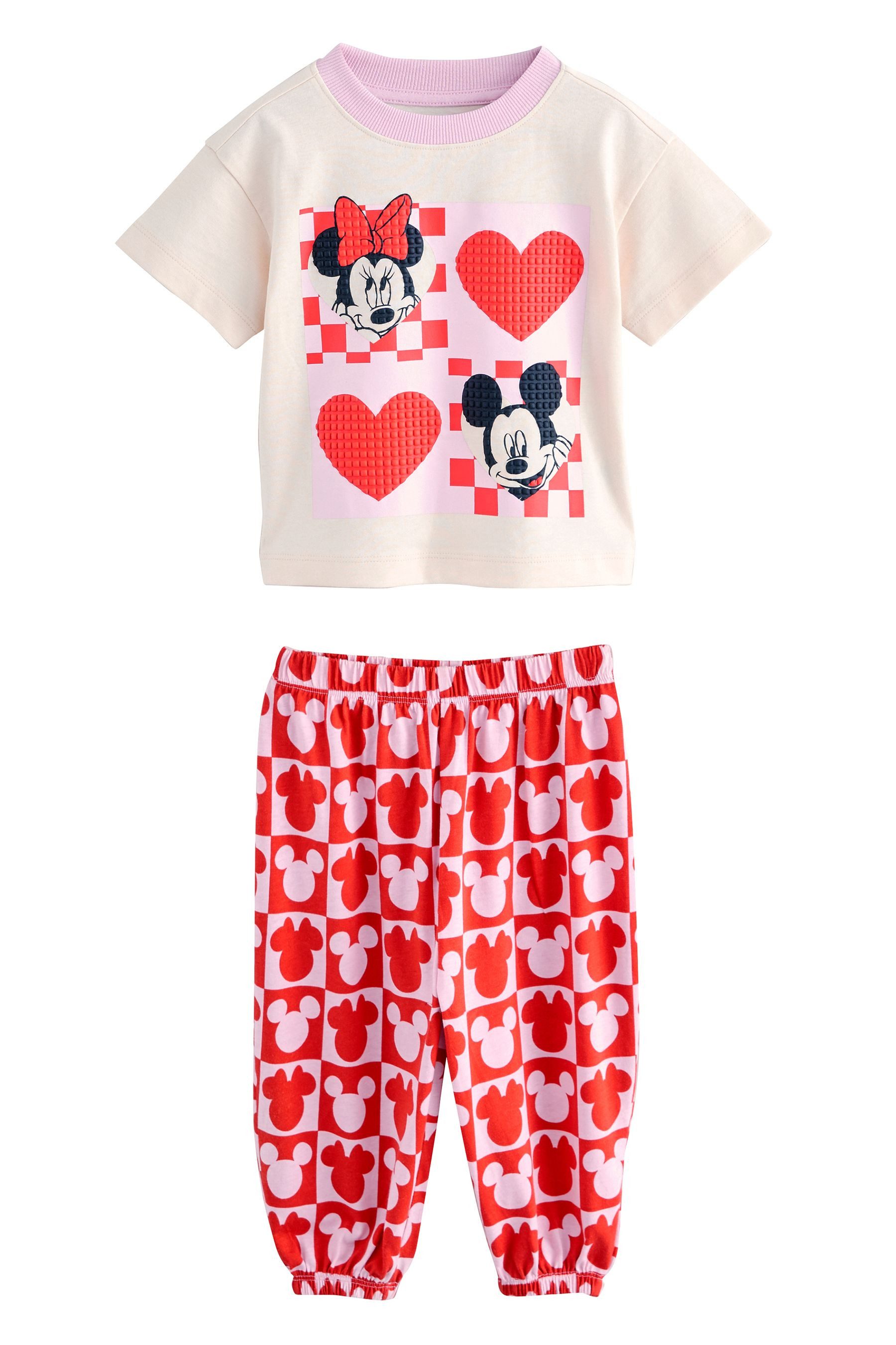 Pyjama Minnie Schlafanzug mit Jogginghose 100 % Baumwolle