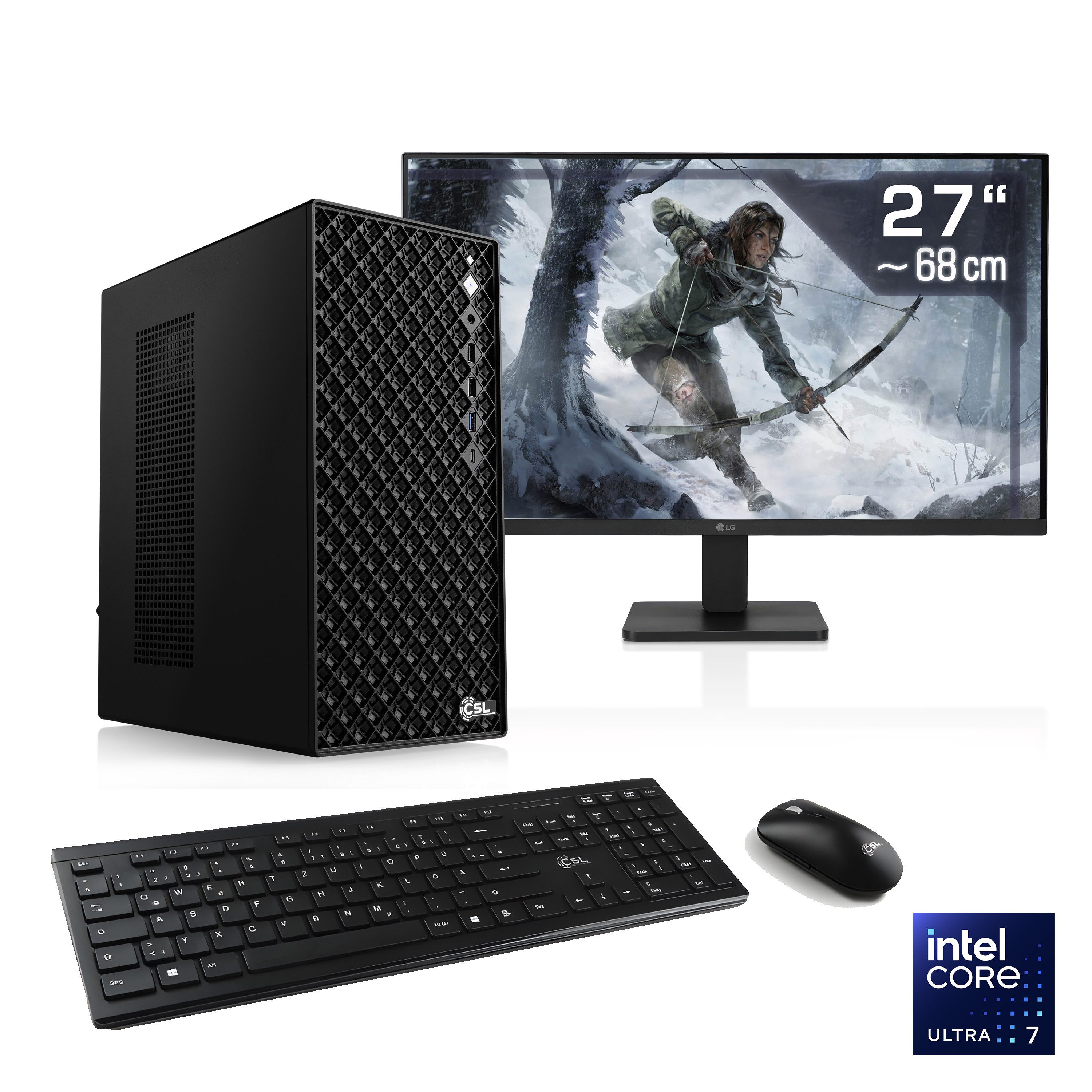 CSL Mystic V24055 Gaming-PC-Komplettsystem (27", Intel® 265KF, GeForce RTX 4060, 32 GB RAM, 1000 GB SSD)