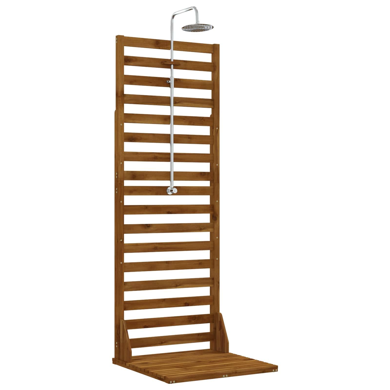 vidaXL Gartendusche 75 x 74 x 205,5 cm Gartendusche 205,5 cm Massives Akazienholz und Edel