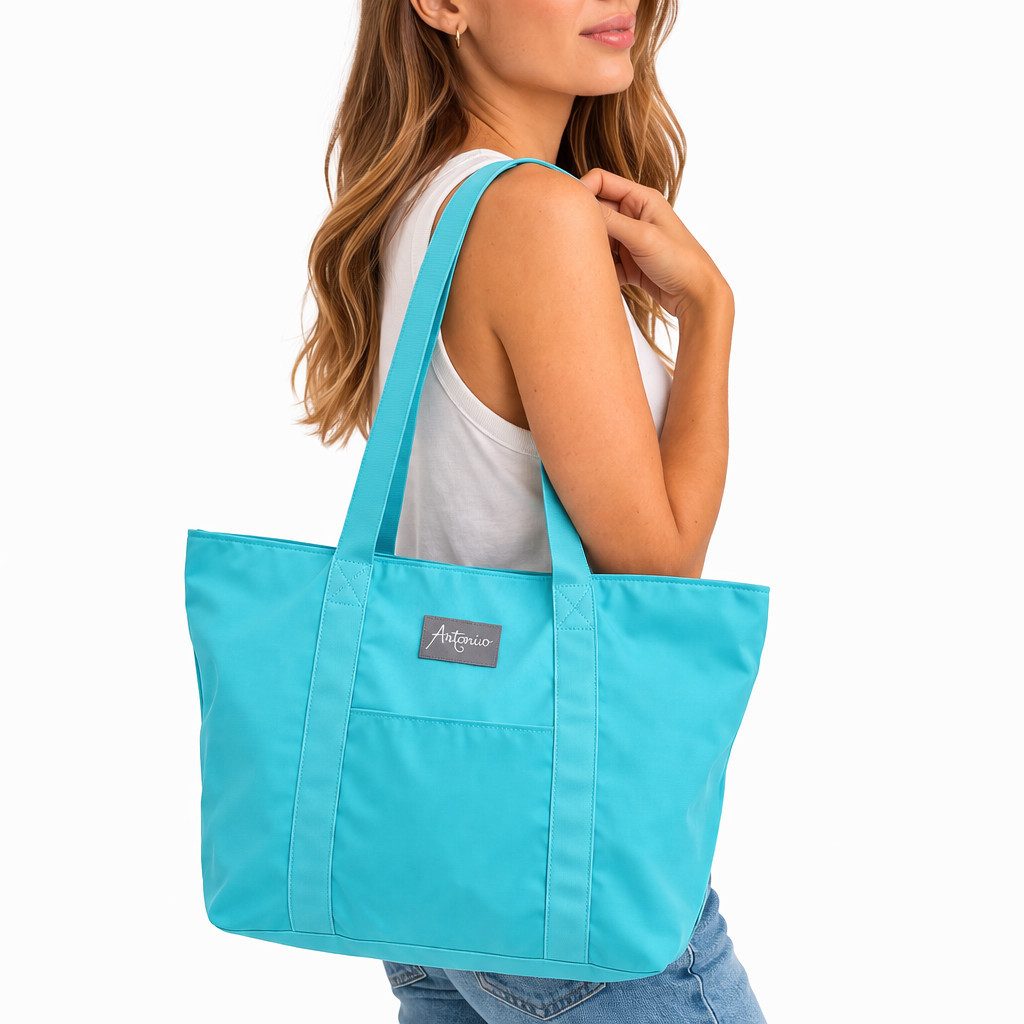 Antonio Shopper Antonio Strandtasche Badetasche Tasche Shopper XXL 60cm Neon Blau 252