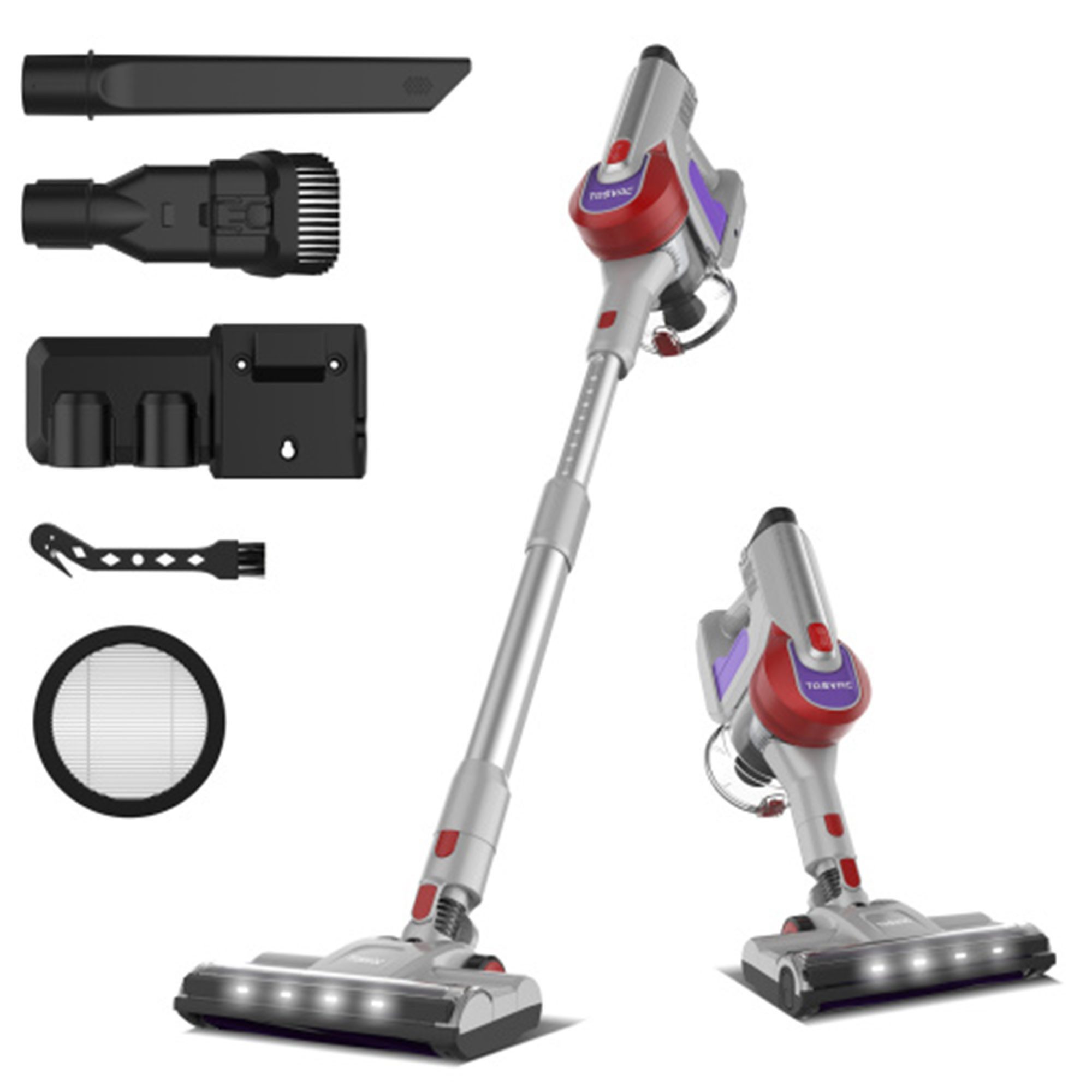 Vankel Bürstsauger S8 Akku-Staubsauger mit LED-Display und weicher Bürstenrolle, 260 W, 2-in-1-Handstaubsauger und Bodenreinigung