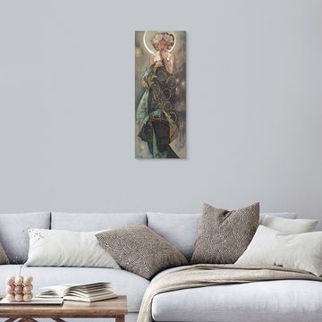Posterlounge Acrylglasbild Alfons Mucha, Der Mond und die Sterne - Der Mond I, Wohnzimmer Malerei