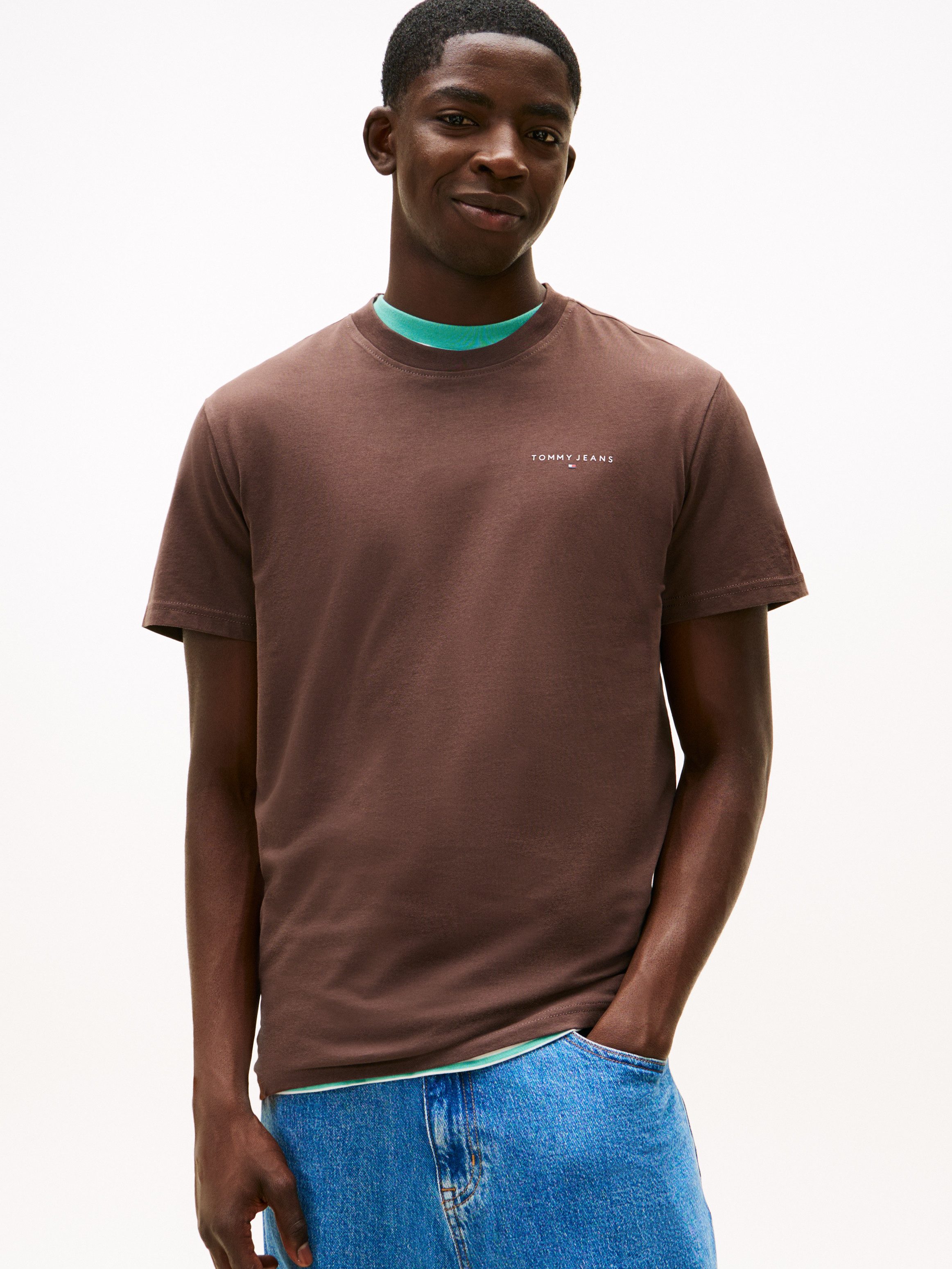 Tommy Jeans T-Shirt TJM SLIM LINEAR CHEST TEE EXT Mit Rundhalsausschnitt günstig online kaufen