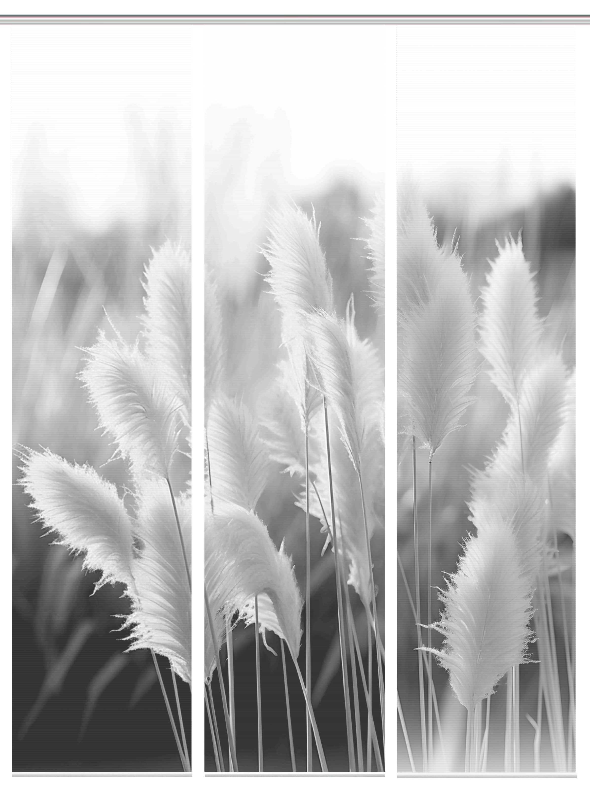 Vision Schiebegardine DINORA 3ER SET (3 St), Paneelwagen, halbtransparent, SET SCHIEBEVORHANG, BAMBUS, DIGITALDRUCK