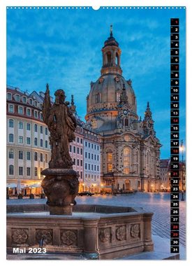 CALVENDO Wandkalender Dresden bei Nacht (Premium, hochwertiger DIN A2 Wandkalender 2023, Kunstdruck in Hochglanz)