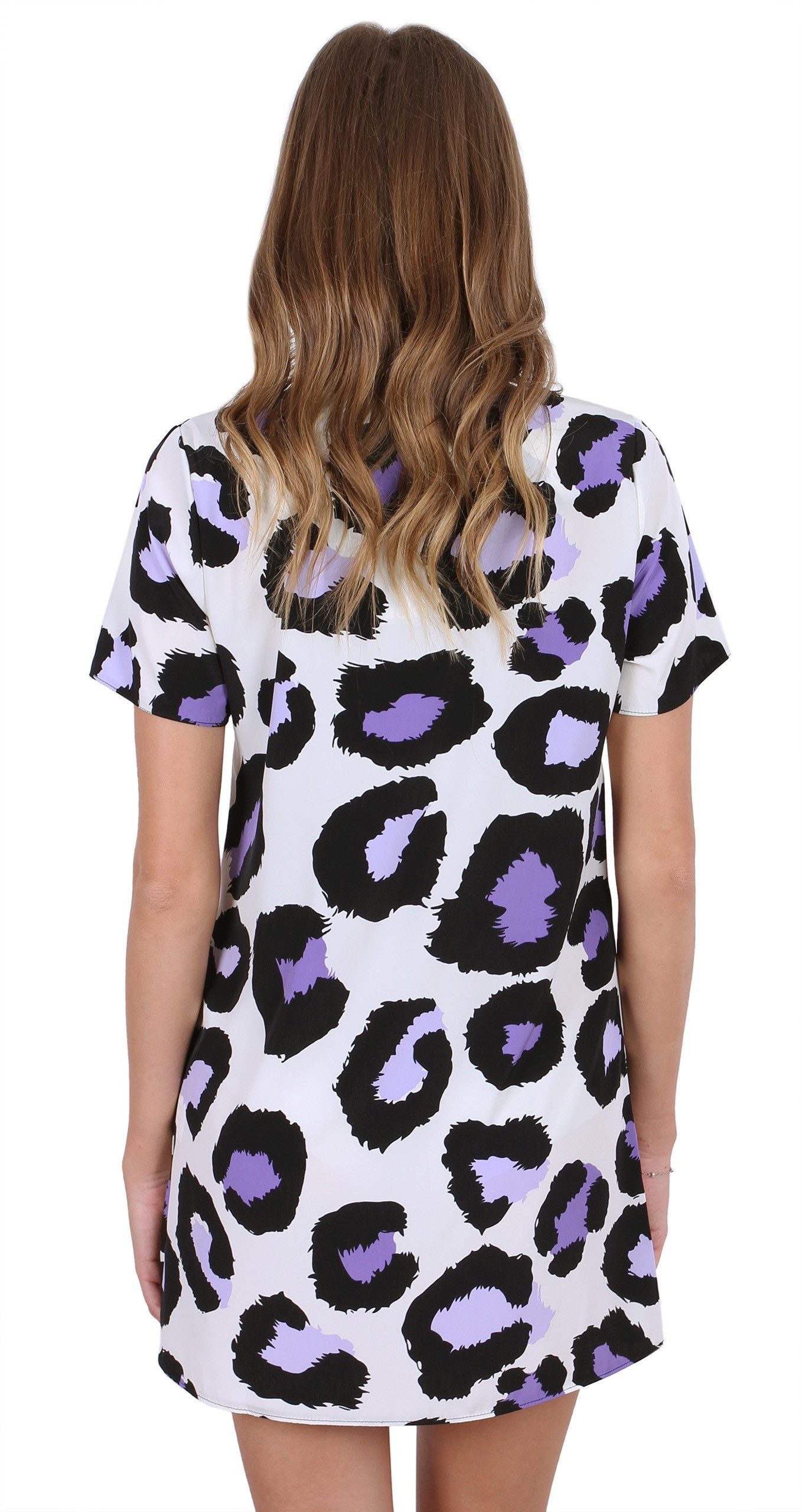Sarcia.eu Minikleid John Zack cremefarbig-schwarz-violettes Minikleid aus Chiffon XS