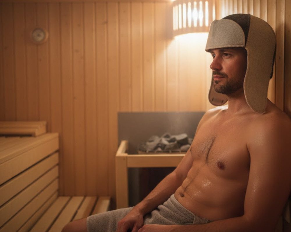 Saunagut Sauna-Aufgussset Saunagut Saunamütze "Finnisch" aus Wolle