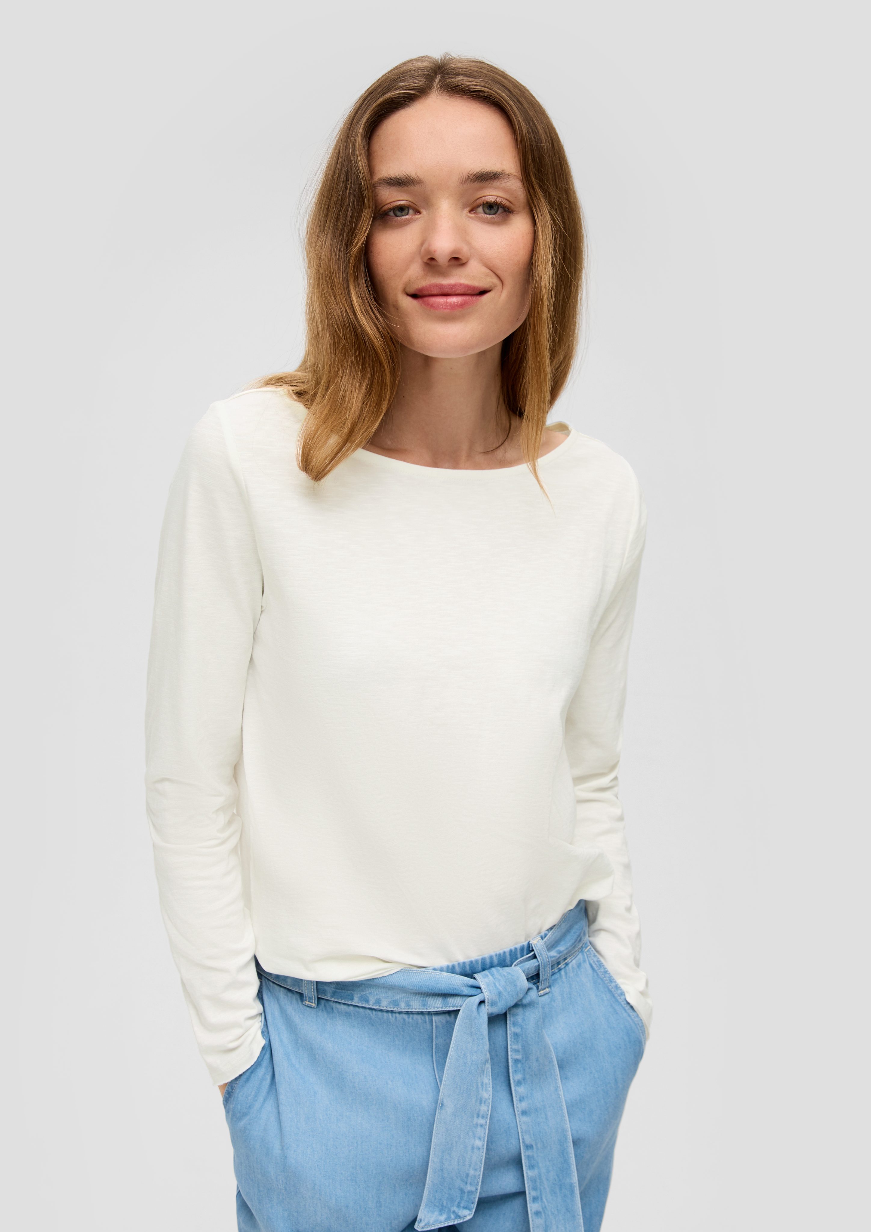 s.Oliver Langarmshirt Longsleeve mit Flammgarnstruktur und günstig online kaufen