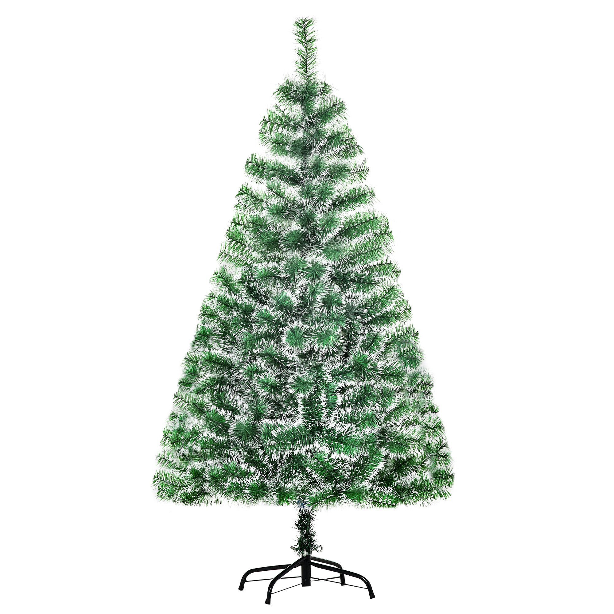 HOMCOM Künstlicher Weihnachtsbaum Christbaum, Tannen, 75 x 150 cm (BxH), grün