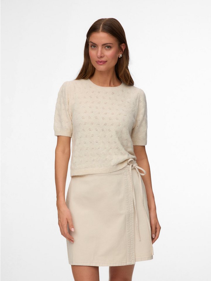 Vero Moda Kurzarmpullover VMDOFFY STITCH 2/4 O-NECK PULLOVER NOOS Materialmix, regular fit