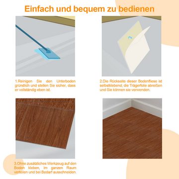 Bettizia Vinylboden Vinylboden Vinyl Laminat Bodenbelag Dekor-Dielen Selbstklebend, Fußbodenheizung geeignet,schallhemmend