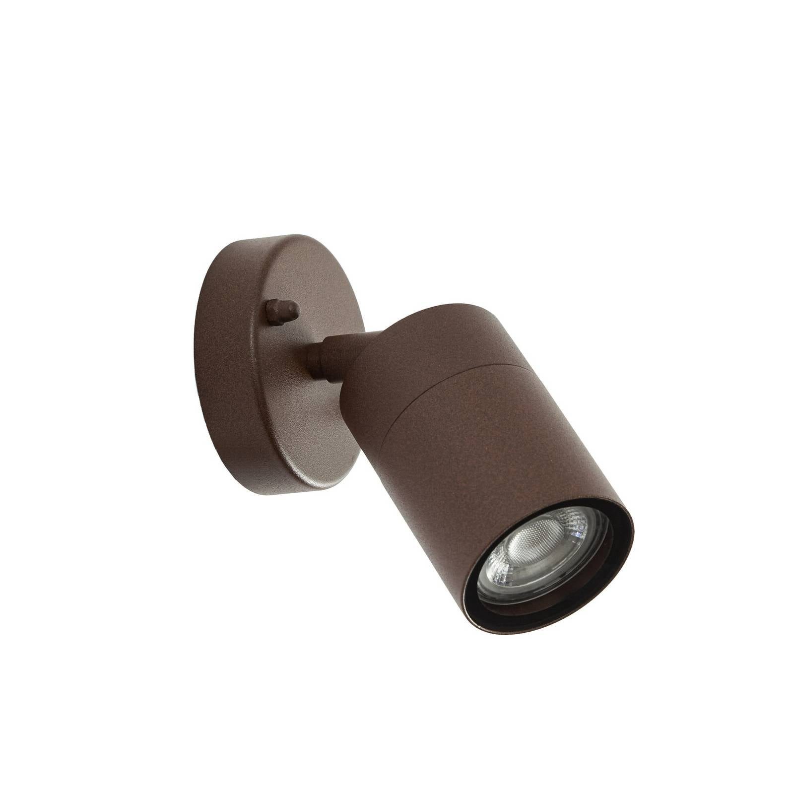 Prios Außen-Wandleuchte Tulimar, Metall, Braun IP44, 1 x 10 W LED