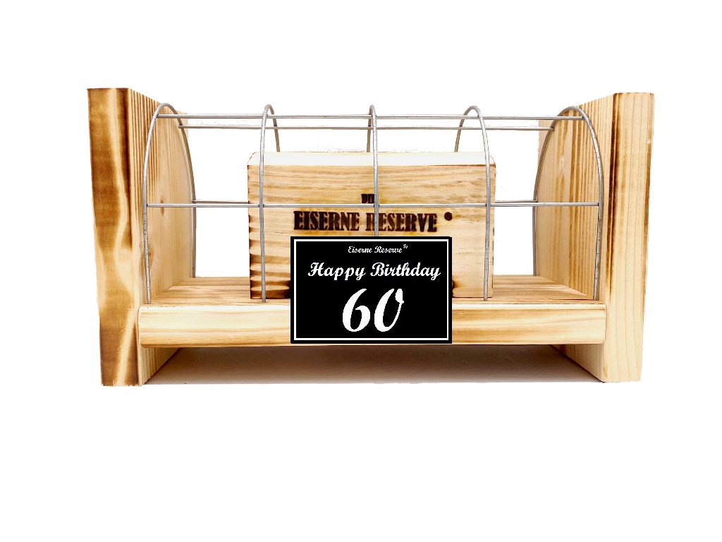 Eiserne Reserve® Geschenkbox 60 Happy Birthday - Eiserne Reserve Gitterbox Geldgeschenk 60. Geburts