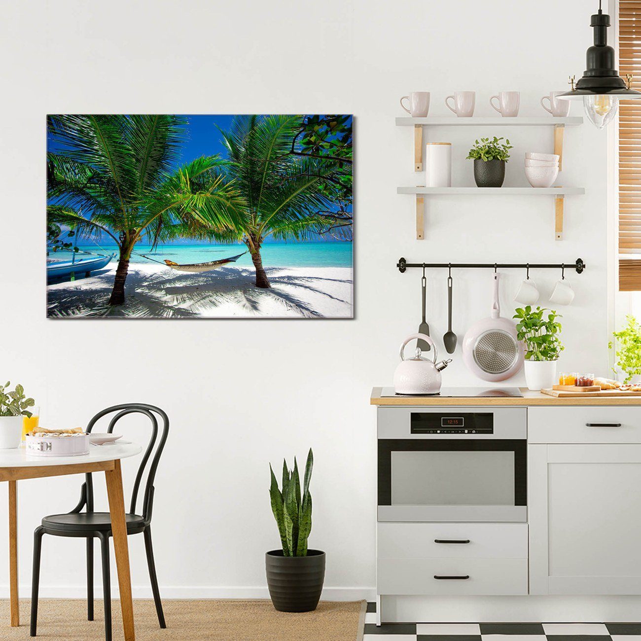 banjado Magnettafel Glas Strand, (gehärtetes Glas, 4 Magnete inklusive)