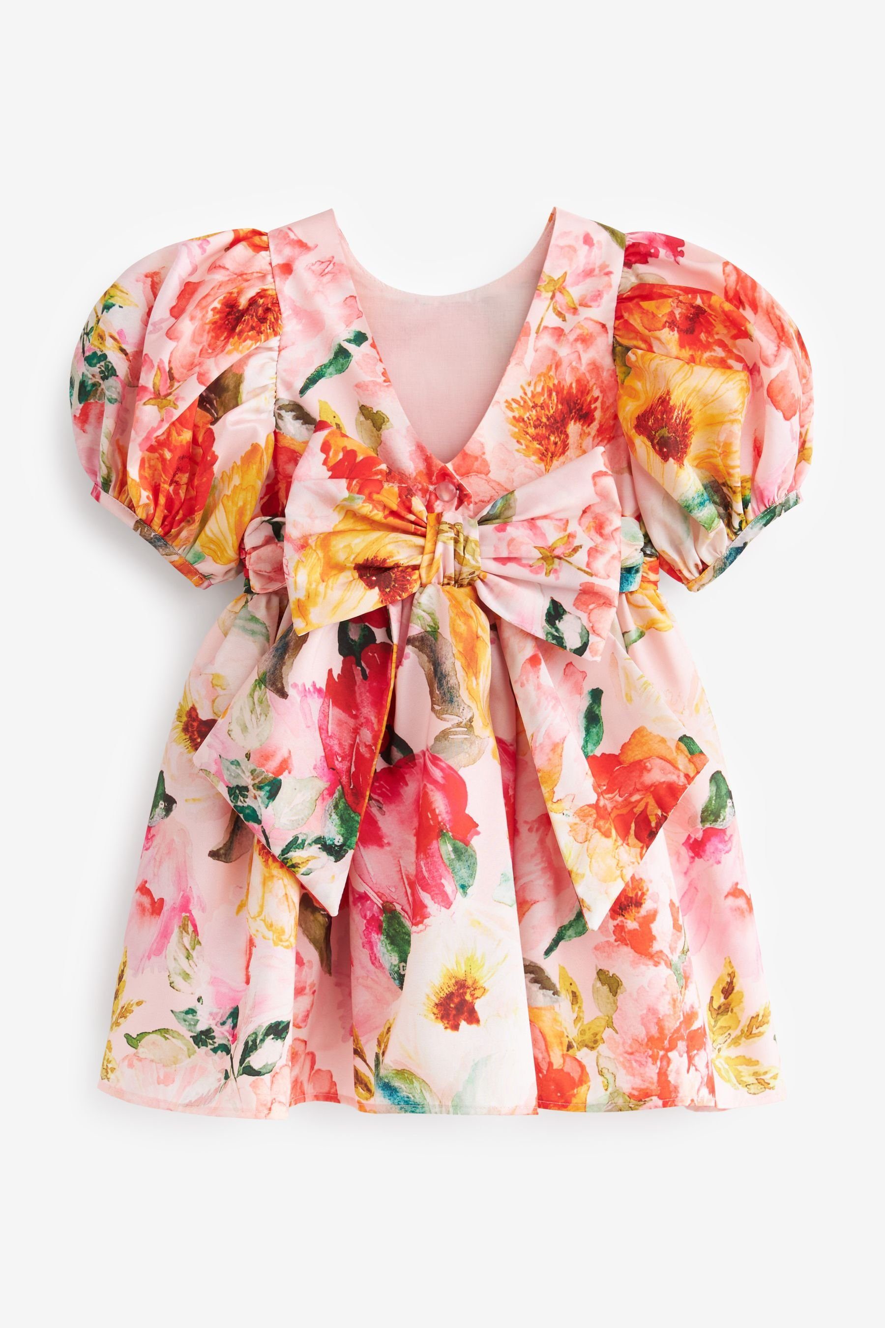 Taft Partykleid Partykleid (1-tlg) Bedrucktes Next Floral aus Pink/Yellow