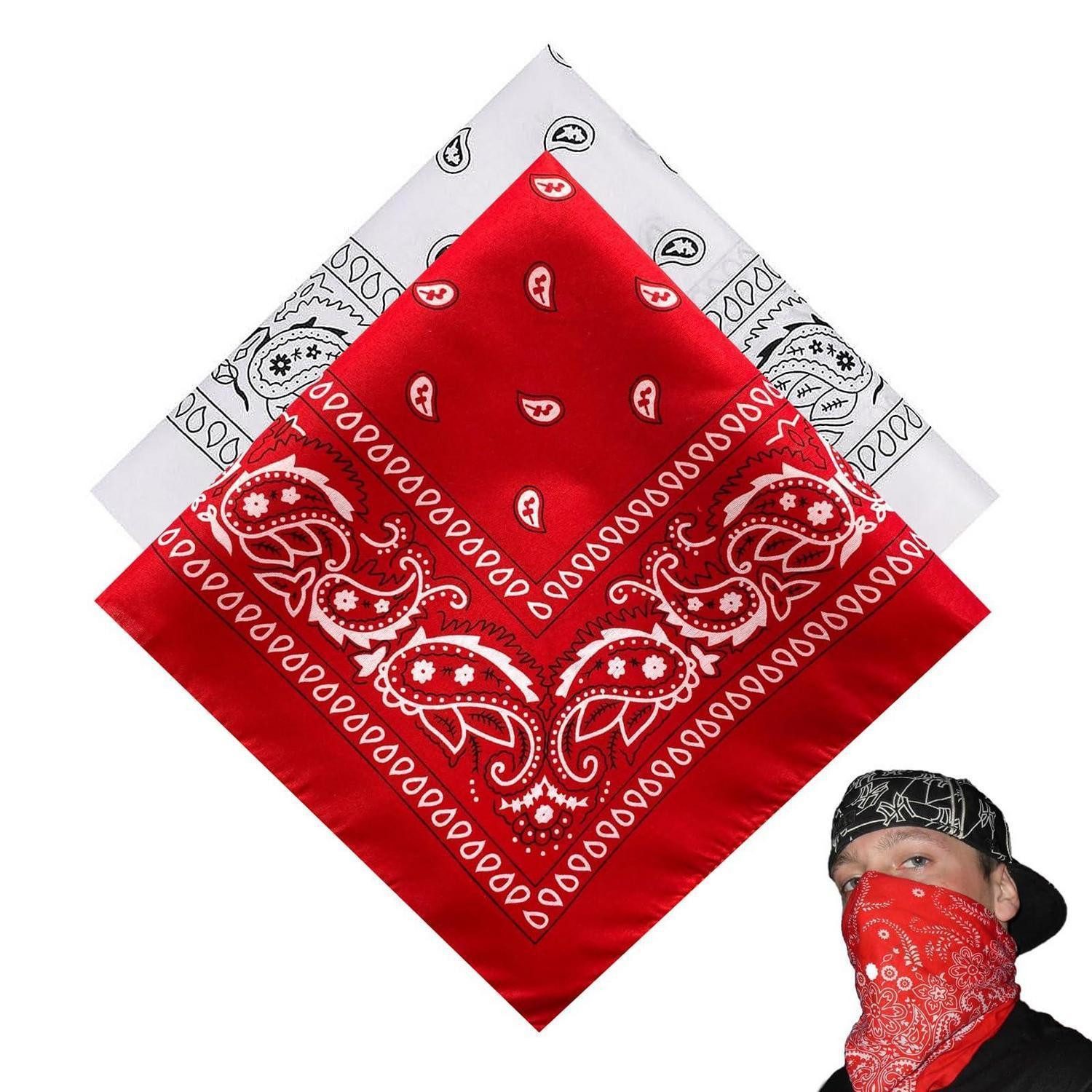 LuxusKollektion Bandana 2er Bandana Set Rot/Weiß 55x55cm, (2-St)