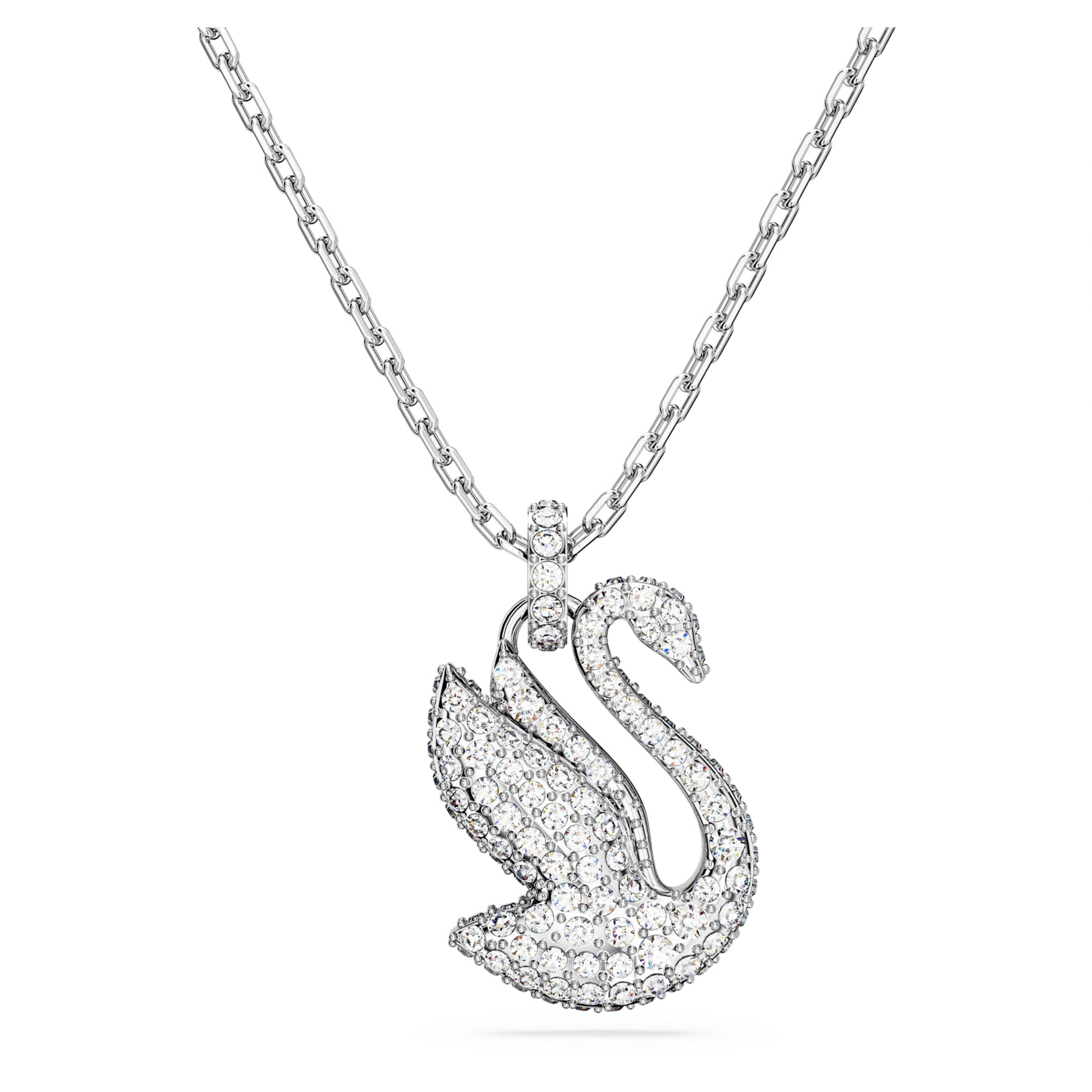 Swarovski Charm-Kette Swarovski Iconic Swan Anhänger Mittel, Weiß, Rhodinie günstig online kaufen