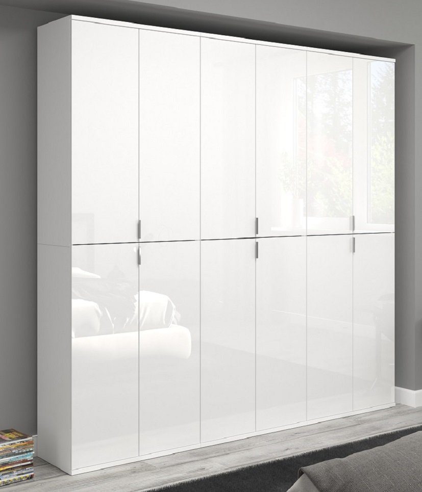 xonox.home Kleiderschrank Garderobenschrank Projekt X 2, Kombination, weiß Hochglanz 3-teilig