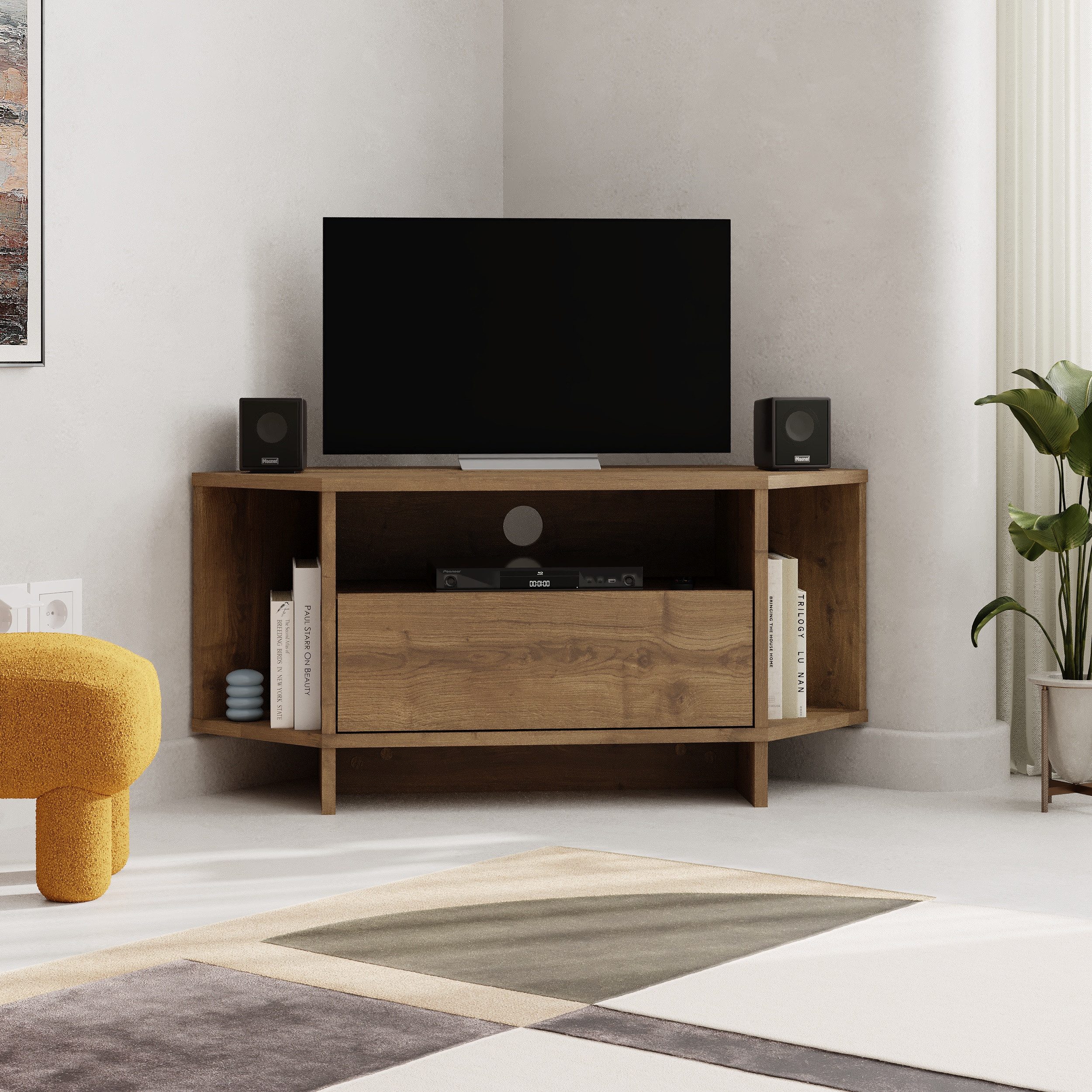 Decortie TV-Ständer VIVA, (bis 40 Zoll, Eck-Lowboard Fernsehschrank 40 Zoll, 95,7 x 35,4 x 45,3 cm)