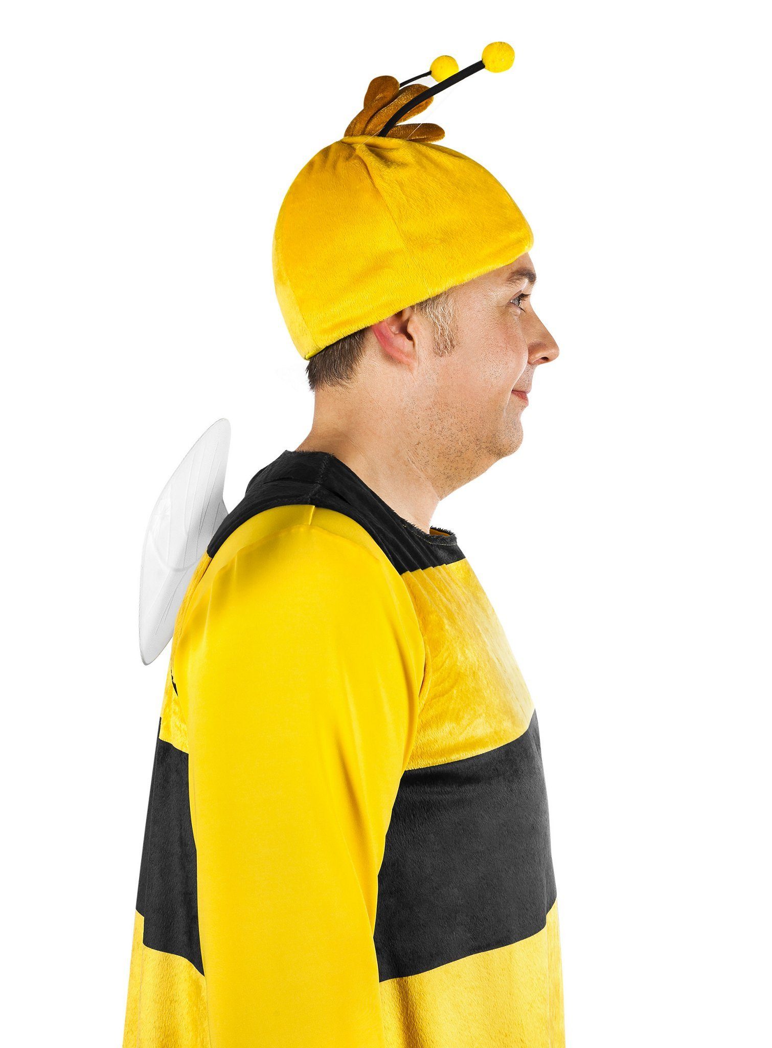 Maskworld Kostüm Willi Kinder Kopfbedeckung - Fasching Kostüm Mütze, Tragbares Kopfteil für träge Bienen - original lizenziert!