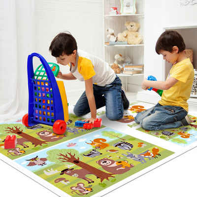 Kinderteppich, MULISOFT, Spielteppich für Kinder, Waschbare Teppiche für Kinderzimmer, Cartoon-Teppiche für Jungen und Mädchen, Stimulieren Sie die Fantasie und Kreativität der Kinder