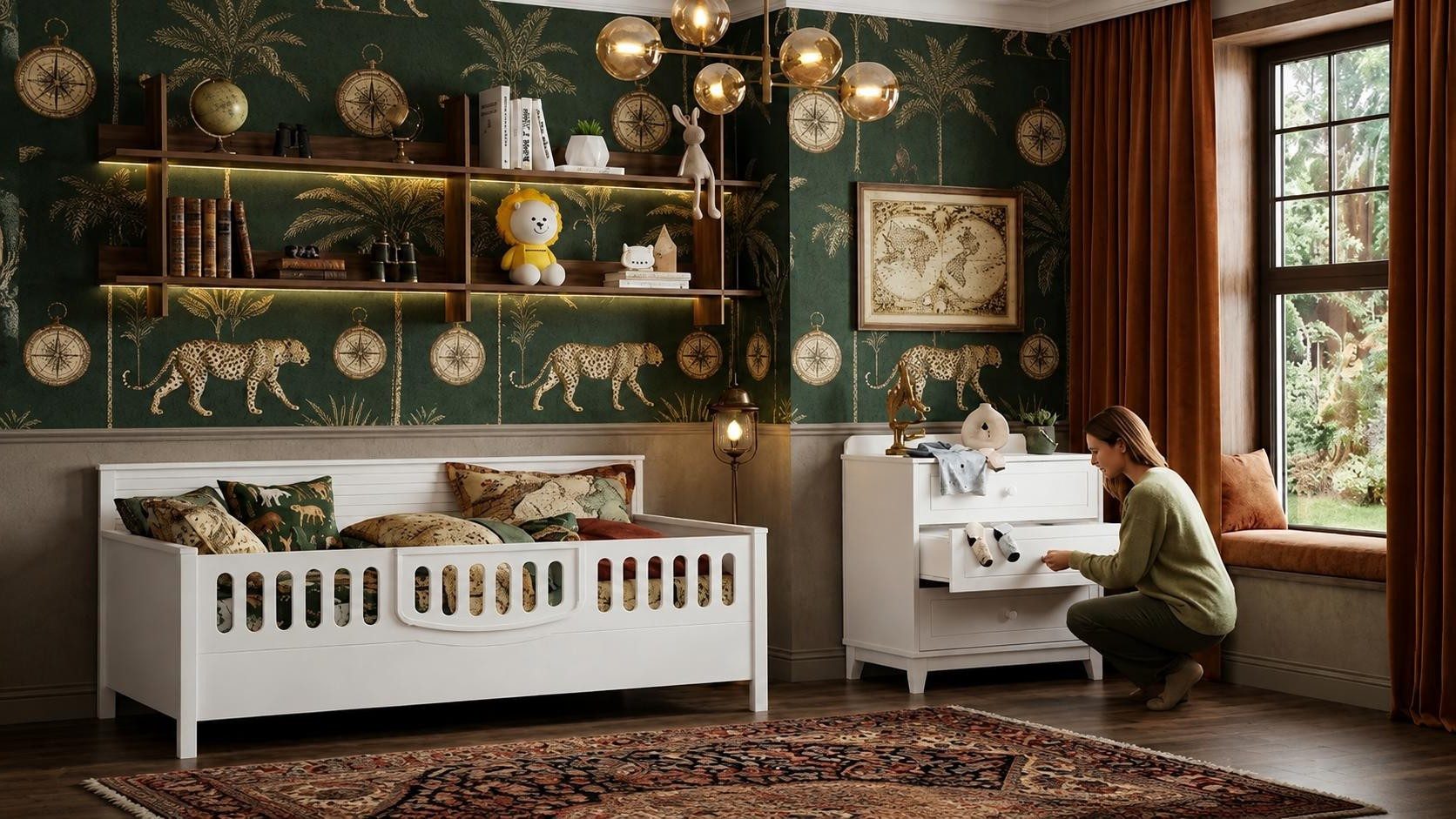 Xlmoebel Schubkastenkommode Weiße Dreischubladen-Kommode für ein modernes Kinderzimmer, Made in Europa