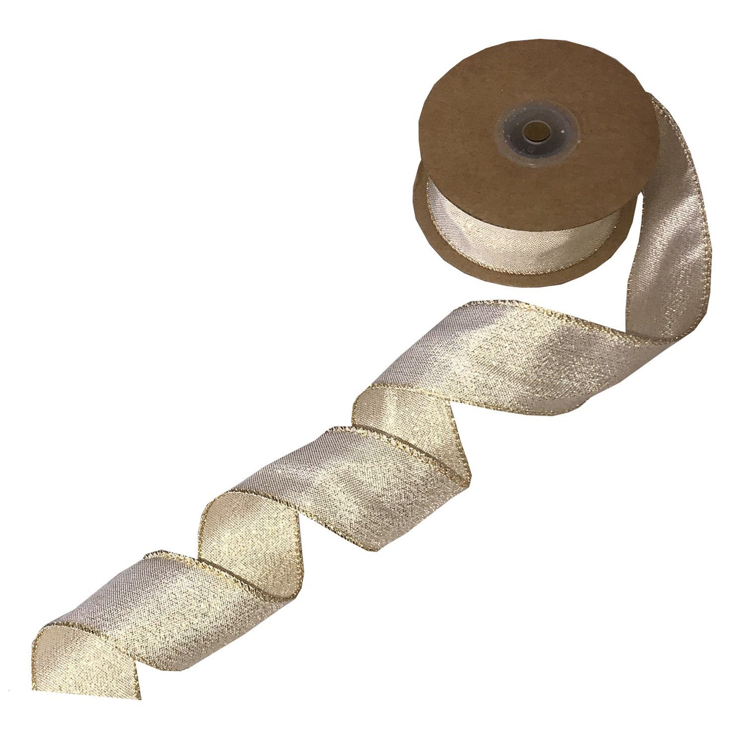 Deko AS Dekoband Feines Dekoband mit Lurexfäden - col. 02 weiß-gold - 77109-40-10-02
