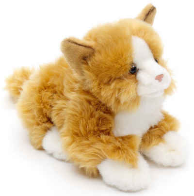 Uni-Toys Kuscheltier Katze, liegend - versch. Fellfarben - Länge 20 cm - Plüsch, Plüschtier, zu 100 % recyceltes Füllmaterial