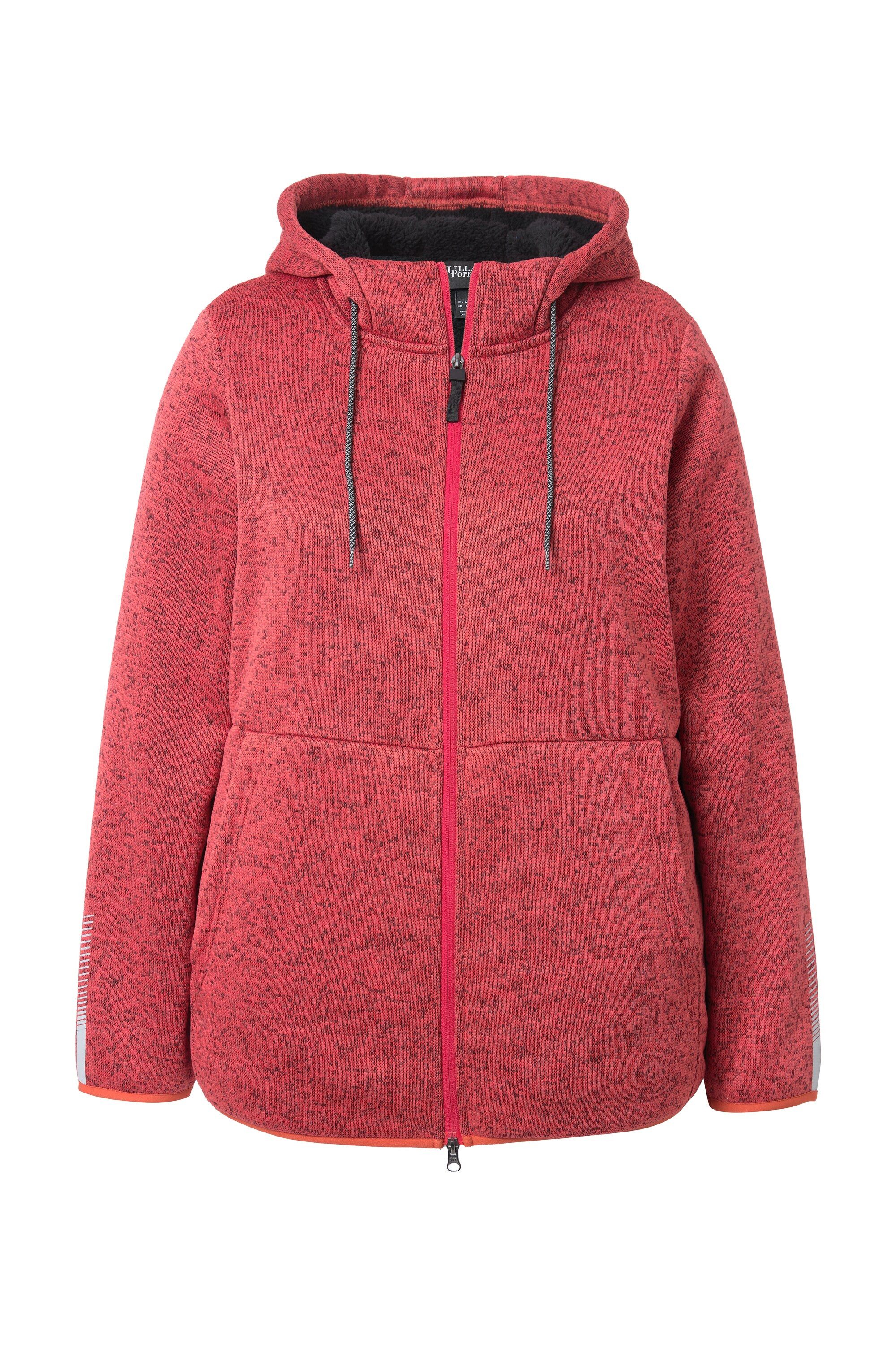 Ulla Popken Sweatjacke Strickfleece-Jacke Teddyfleece 2-Wege-Zipper günstig online kaufen