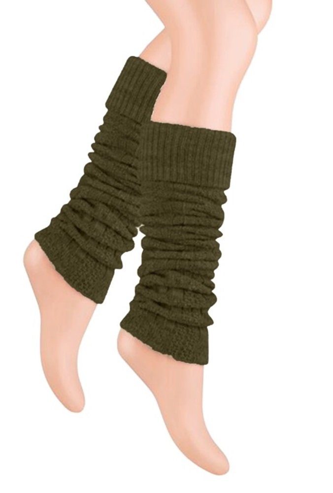 Lycille Beinstulpen 1 Paar Beinstulpen für Frauen aus Wolle mit Zopfmuster Overknees (1 Packung, 1 Paar bestehend aus zwei Stulpen) Universalgröße, 36-40 cm Umfang, Feinstrick, ohne Fuß