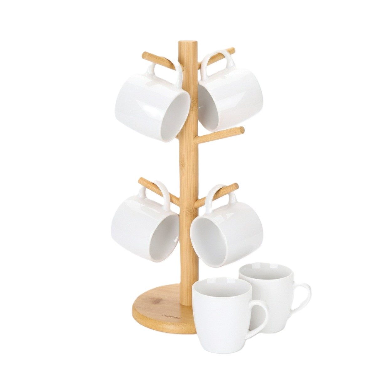 Cheffinger Küchenorganizer-Set Küchenständer aus Bambus, Tassenhalter & Bre günstig online kaufen