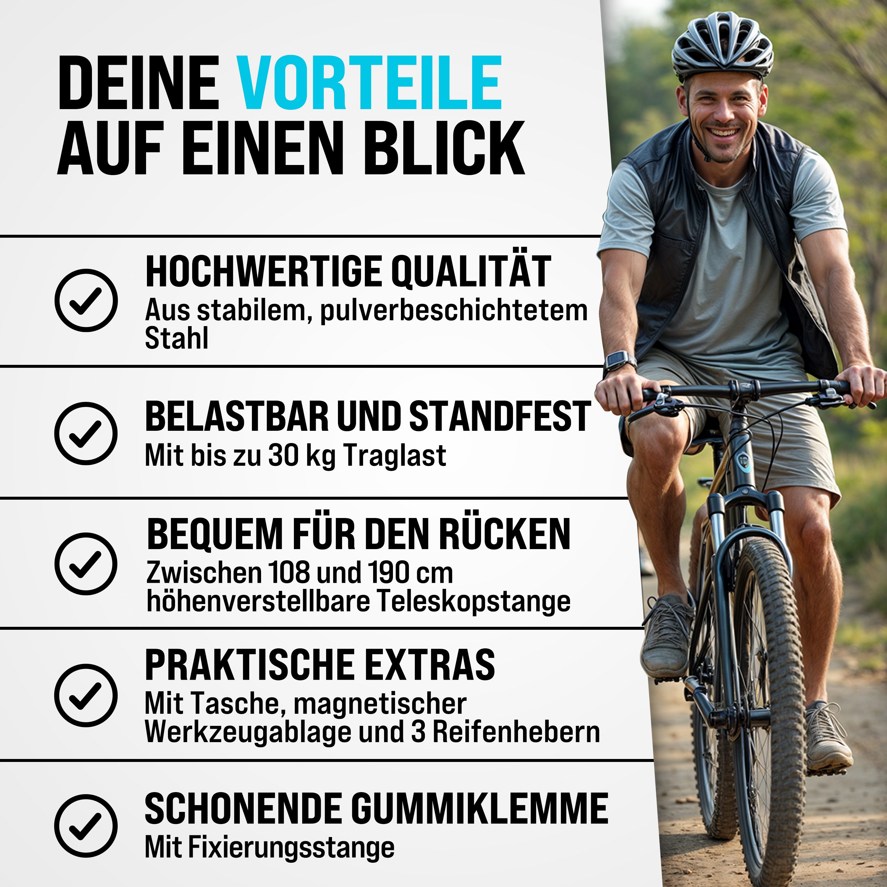 monzana Bicycle Repair Stand, MZH190 Foldable 108-190cm Height Adjustable 25-60mm Frame