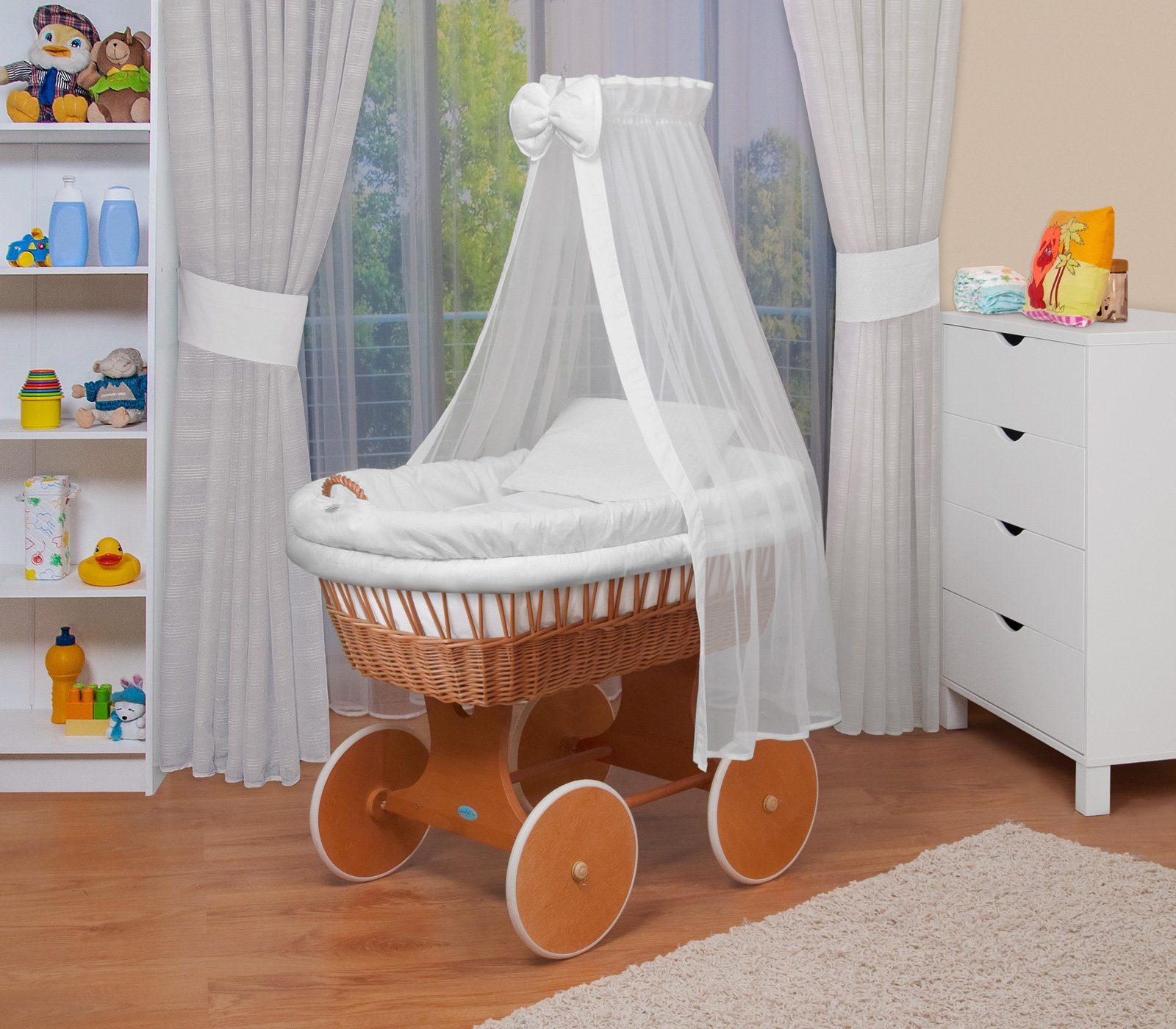 Waldin Stubenwagen Waldin Baby Stubenwagen-Set mit Ausstattung,XXL