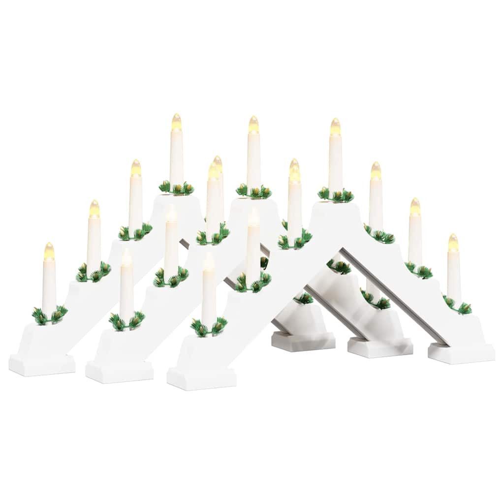 vidaXL Christbaumschmuck Weihnachtskerzenbrücke mit 7 LEDs 3 pcs Weiß 39,5 x 5 x 29 cm (3-tlg)
