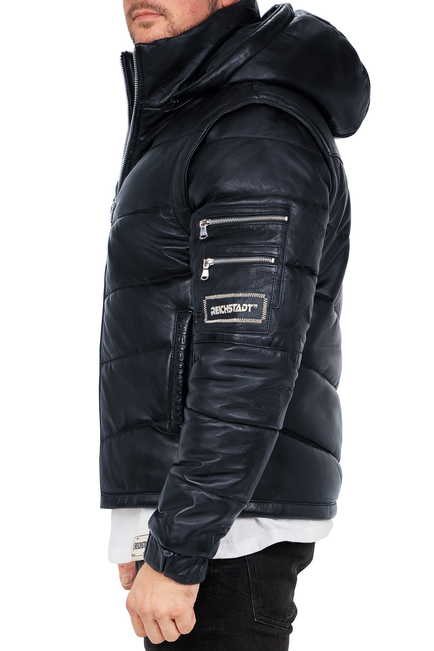 Reichstadt Bomberjacke Herren Regular Fit Jacke Echtleder 22RS032LUX Jacke und Weste in einem Produkt