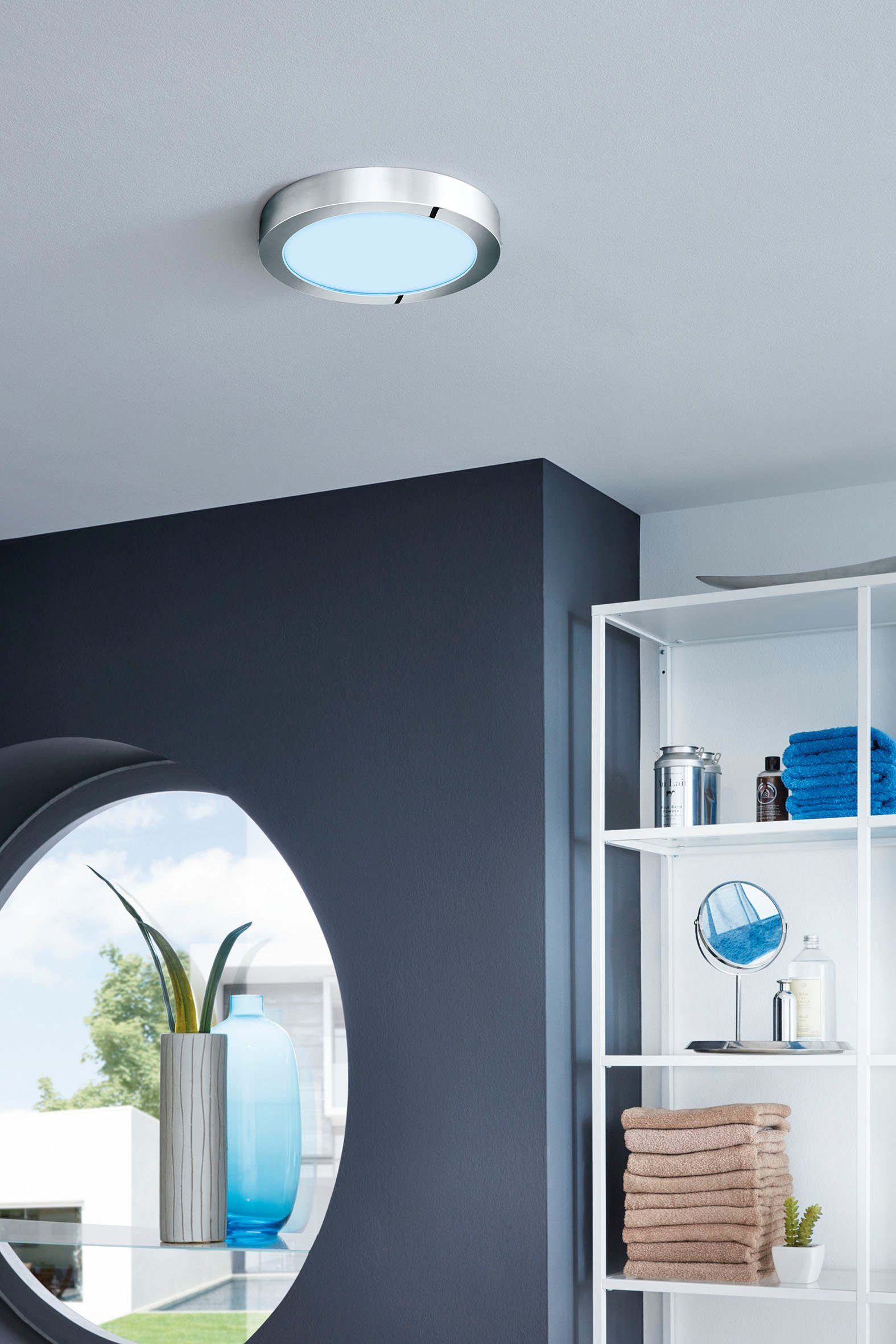 EGLO Aufbauleuchte FUEVA-C, Bluetooth, Dimmfunktion, Farbwechsel, LED fest integriert, Kaltweiß, Neutralweiß, Tageslichtweiß, Warmweiß, EGLO CONNECT, Steuerung über APP + Fernbedienung,BLE, CCT, RGB