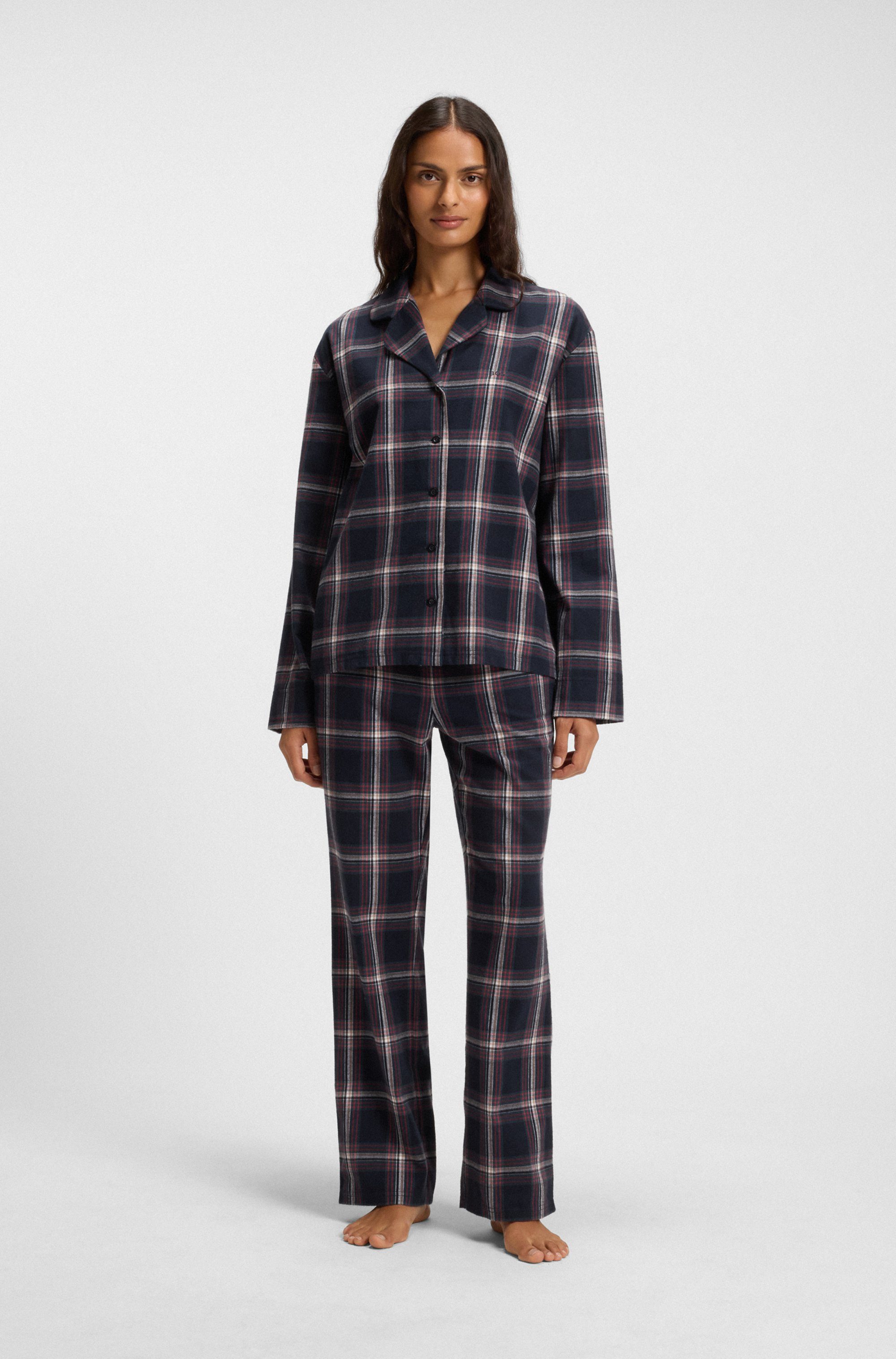 BOSS Pyjama Holiday Long Set kariert, normale Passform
