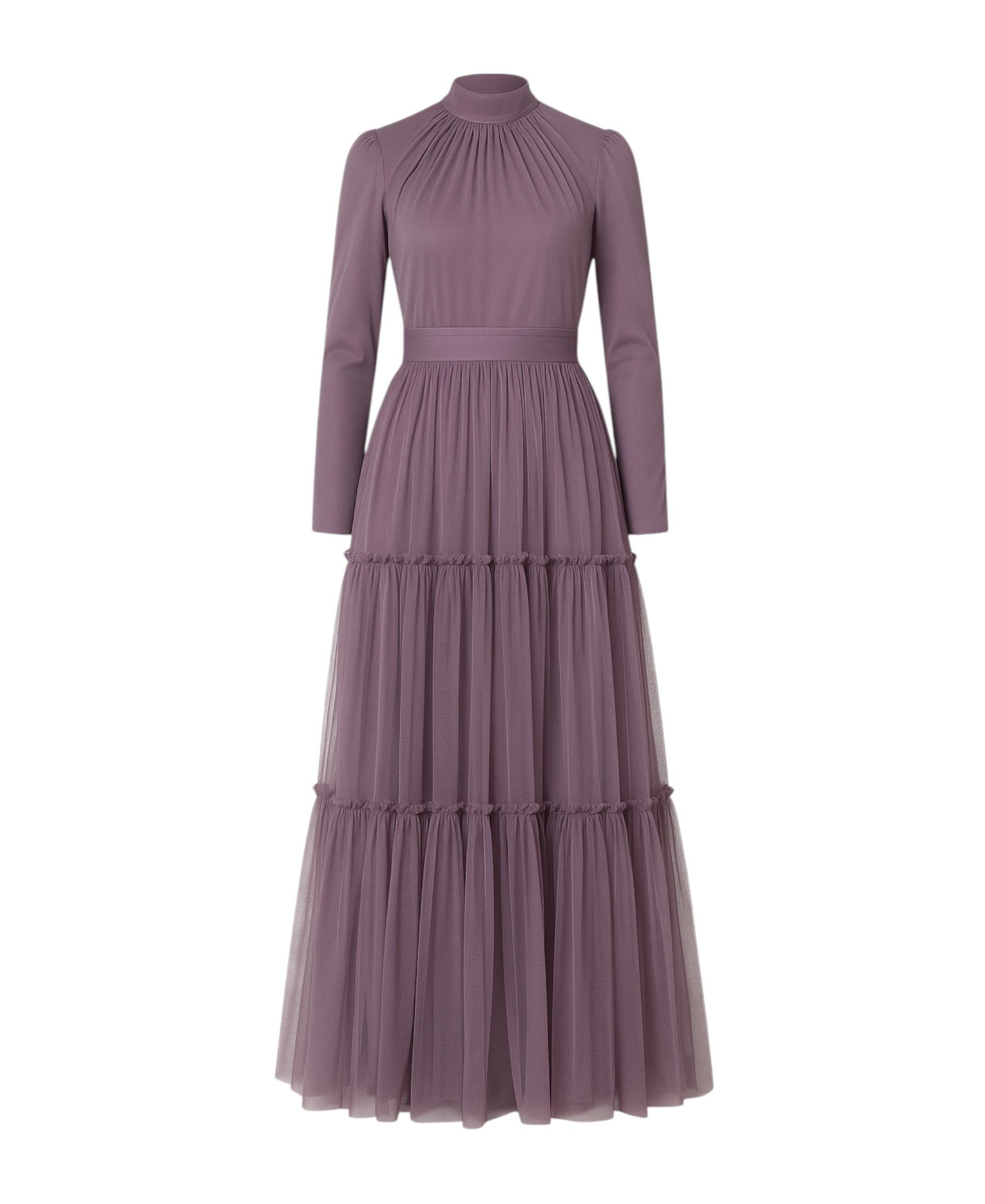 Modavitrini Abendkleid Tüllkleid mit Rüschenrock Hijab Kleid Abiye Abaya Maxikleid Mehrlagiger Tüllrock, eleganter Maxischnitt, blickdichtes Unterkleid – Bild 5 von 5
