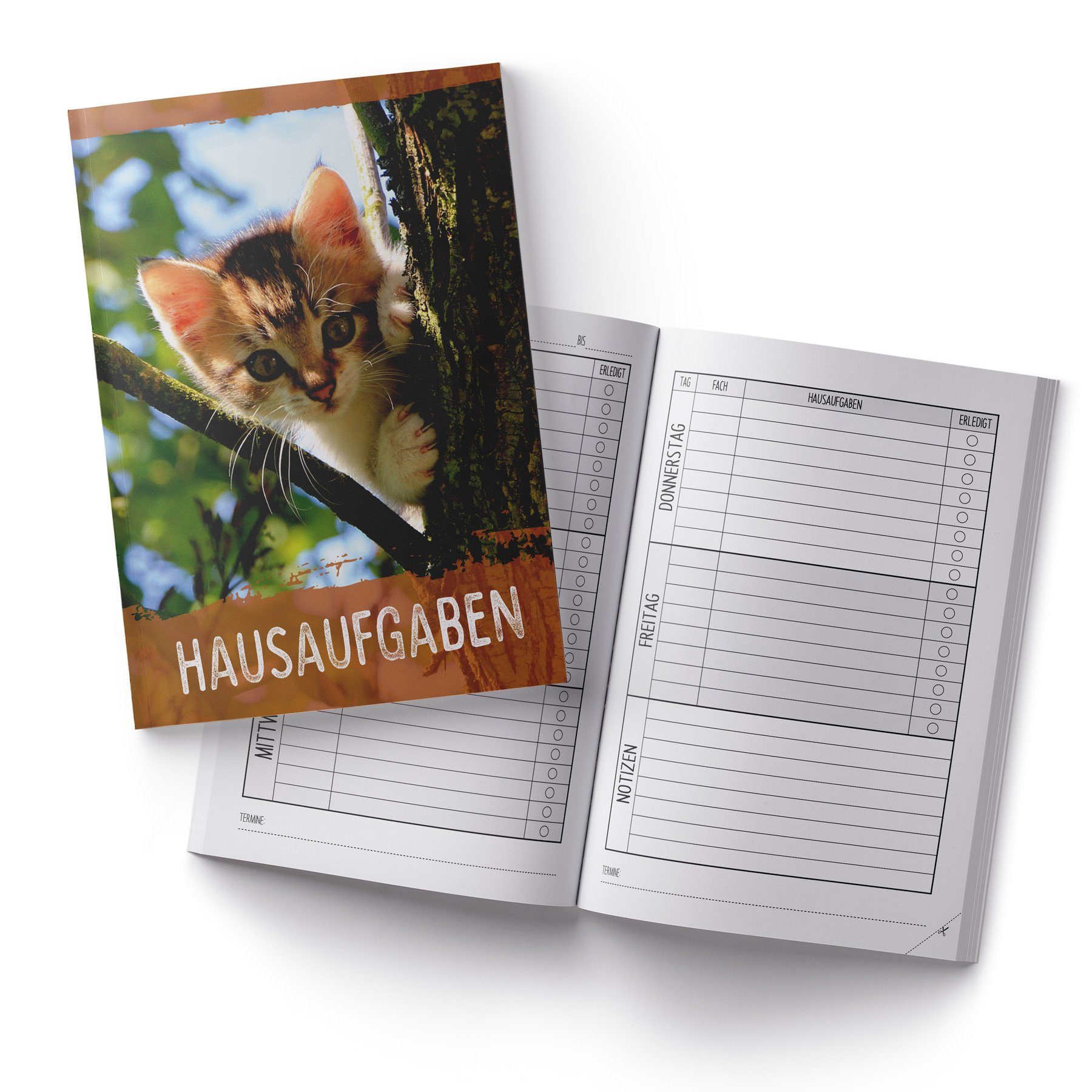 itenga Notizheft itenga Hausaufgabenheft Katze (Motiv 24) DIN A5, 96 Seiten