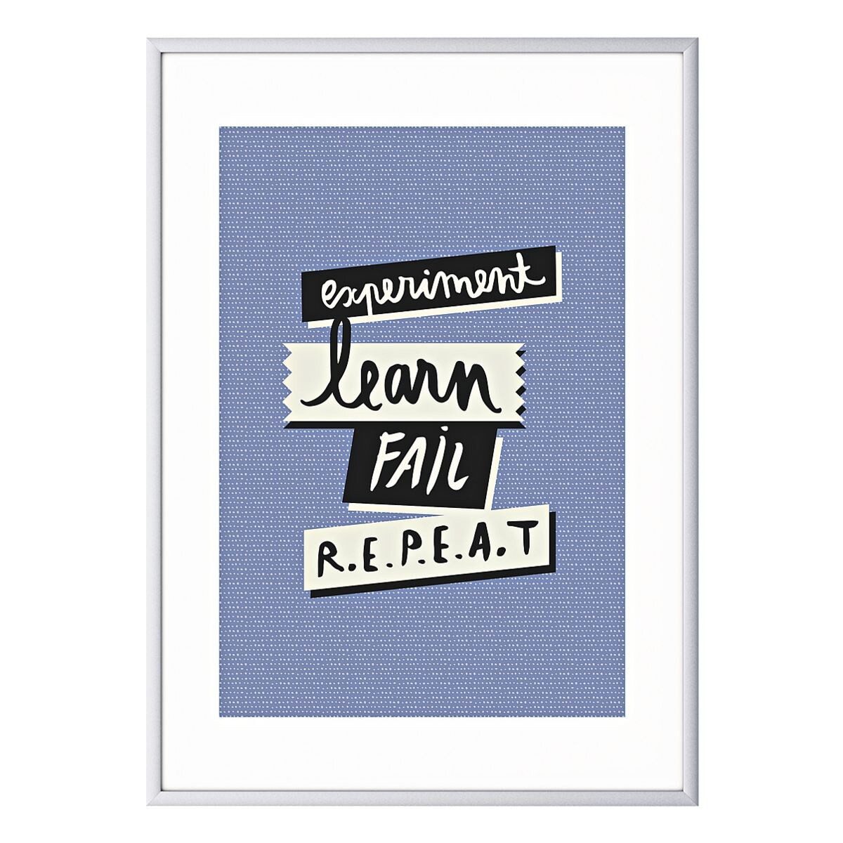 PAPERFLOW Wandbild Experiment, learn, fail, repeat, Experiment, learn, fail, repeat, A3
