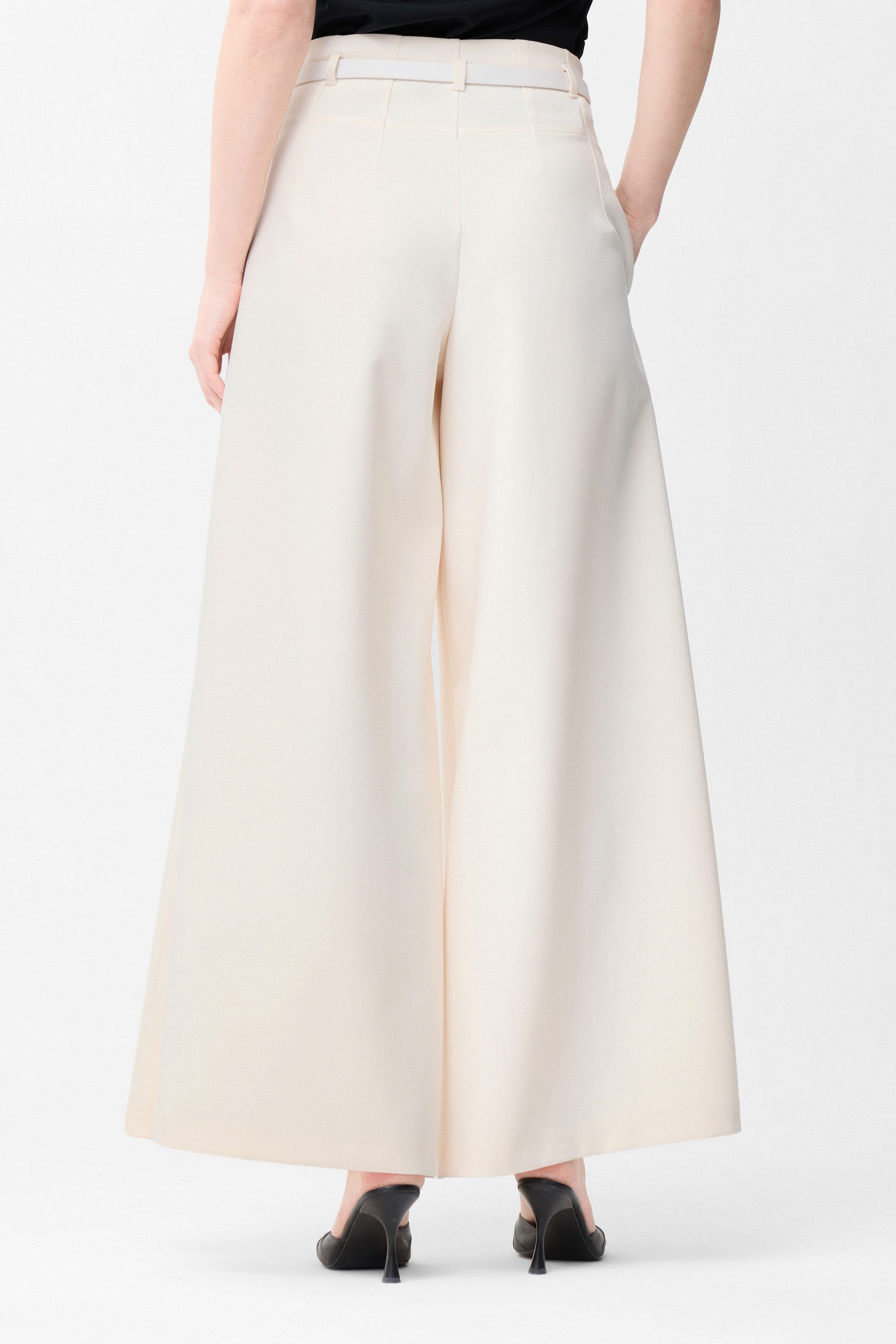 adL Anzughose High-Waist-Hose mit weitem Bein und Gürteldetail