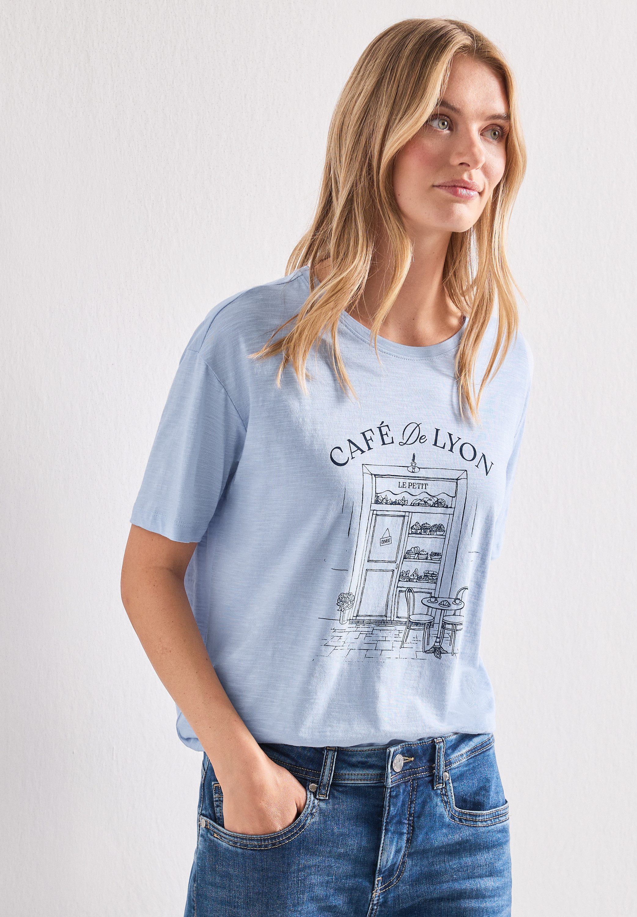 STREET ONE Rundhalsshirt Sommershirt mit Frontprint