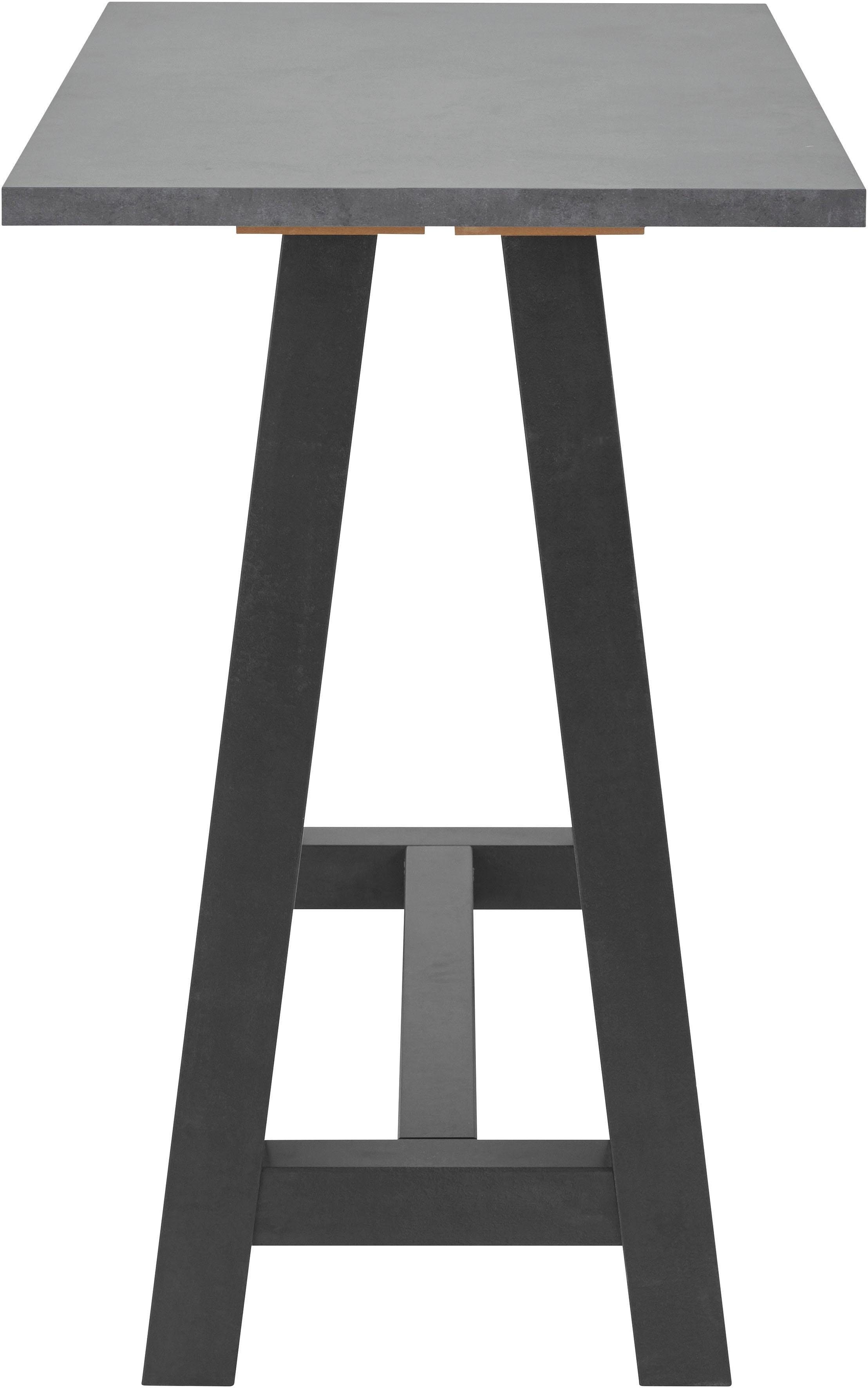 120, A-Form Mäusbacher (Breite oder Bartisch, Gestell in 160 cm) 140 schwarzstahl/graphitfarben