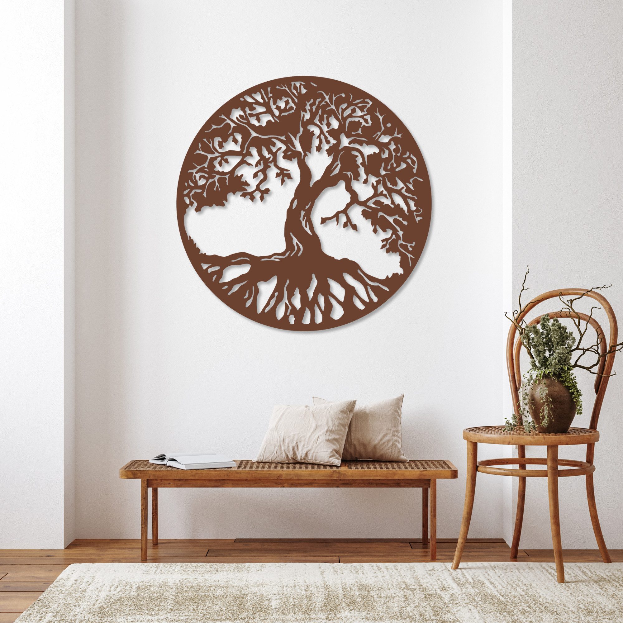 EYOKA Wanddekoobjekt 3D Wandbild aus Holz Wanddeko Moderne Holzkunst 6mm stark (6mm), Wandbild für Wohnzimmer Schlafzimmer Büro mit Doppelseitigem Klebeband