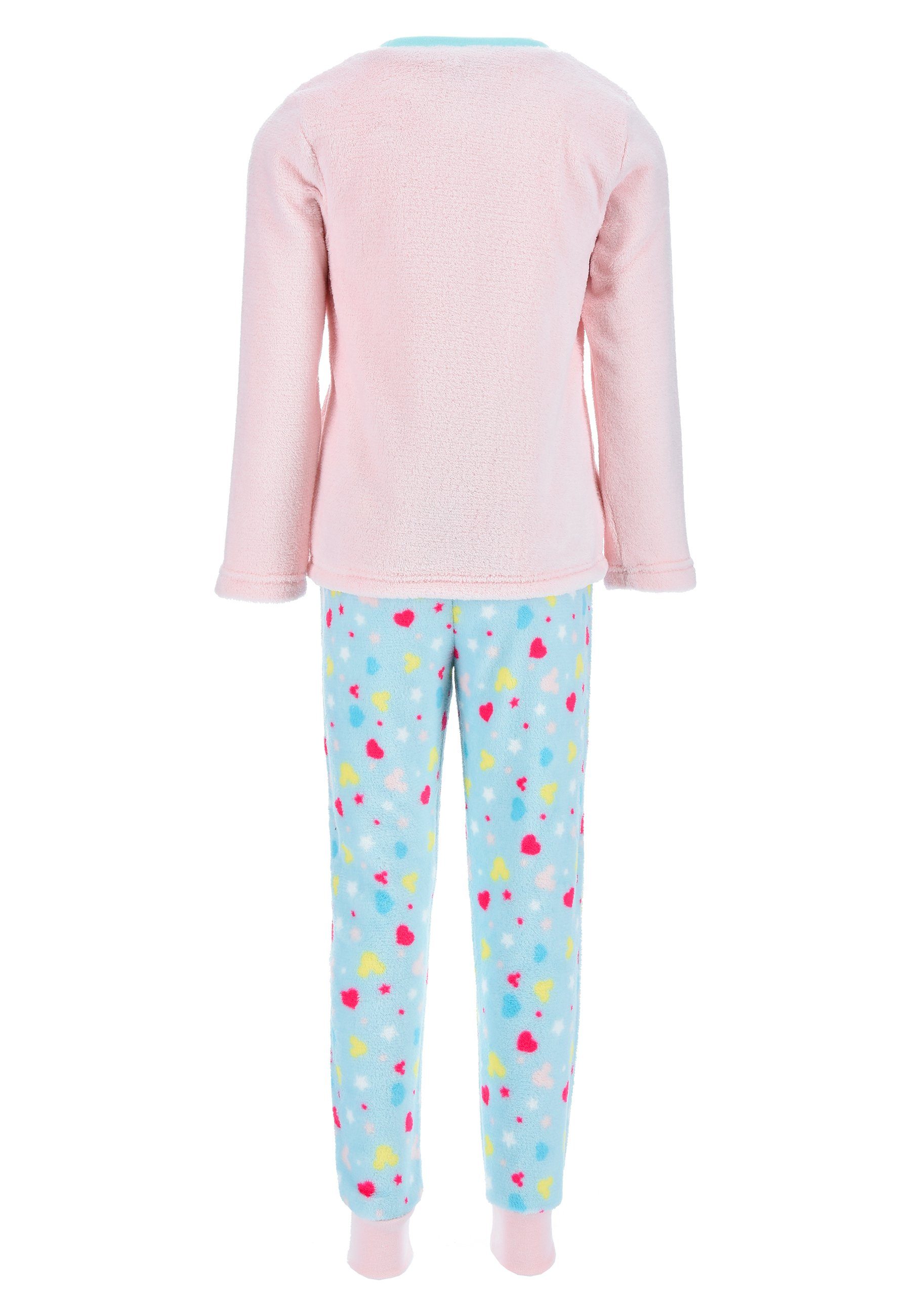 Minnie tlg) Pyjama Mouse Schlafanzug Schlafanzug Schlaf-Hose Disney Shirt Kinder Pink (2 Langarm + Mädchen Kinder