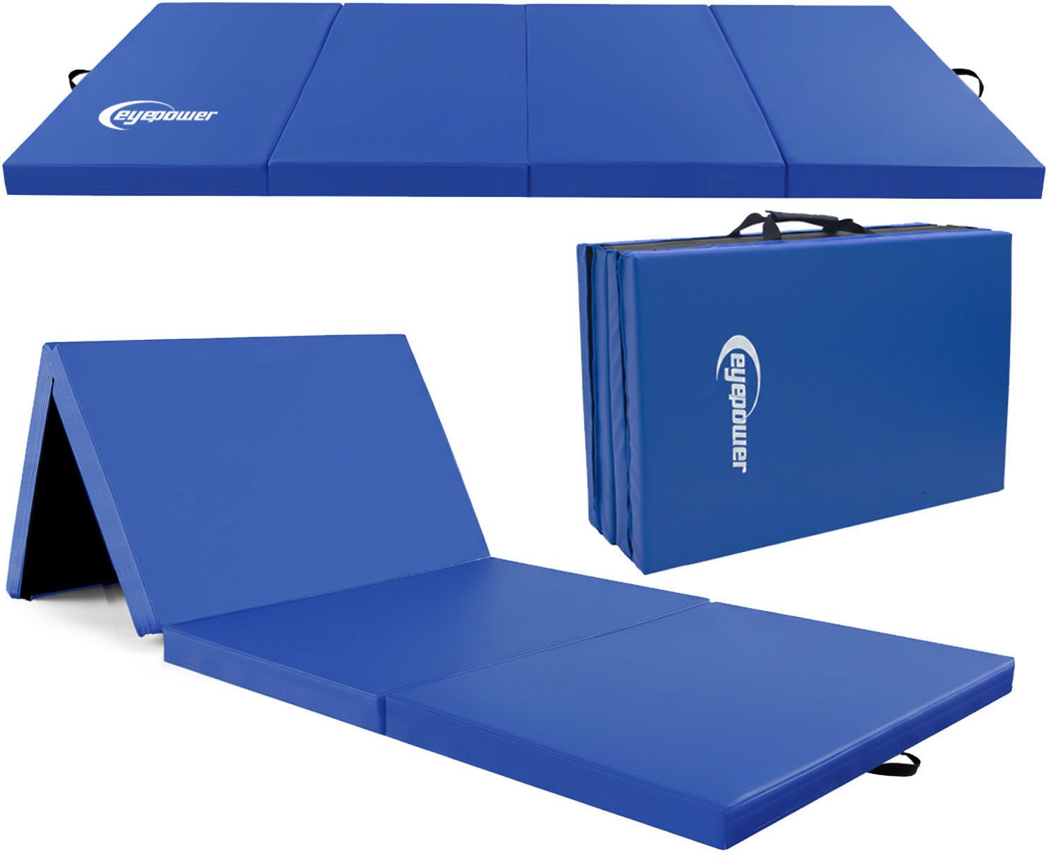 eyepower Weichbodenmatte 180 x 60 x 5 cm - XL Turnmatte für Zuhause - Faltbare Gymnastikmatte, Bodenturnmatte - Klappbare Fitnessmatte - Fallschutzmatte für Kinder