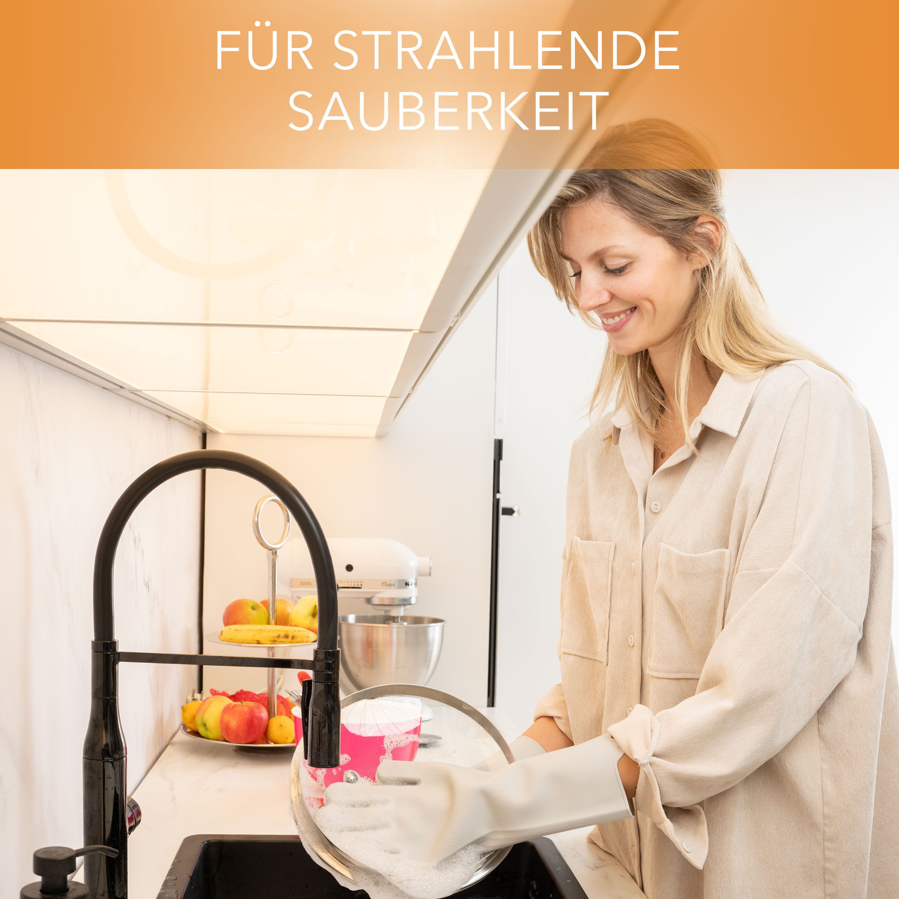 AVANA Reinigungshandschuh Silikon Spülhandschuhe mit Wash Scrubber Handschuhe für Küche, Abwasch BPA-Frei, Hitzebeständig, Grau