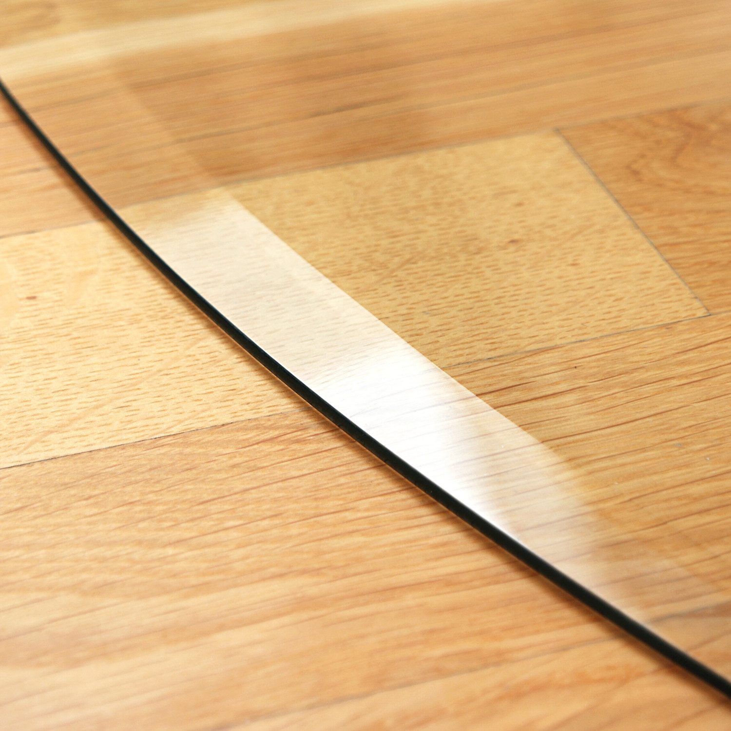 Raik Bodenschutzplatte raik Kamin Glasplatte Viertelkreis mit Facette