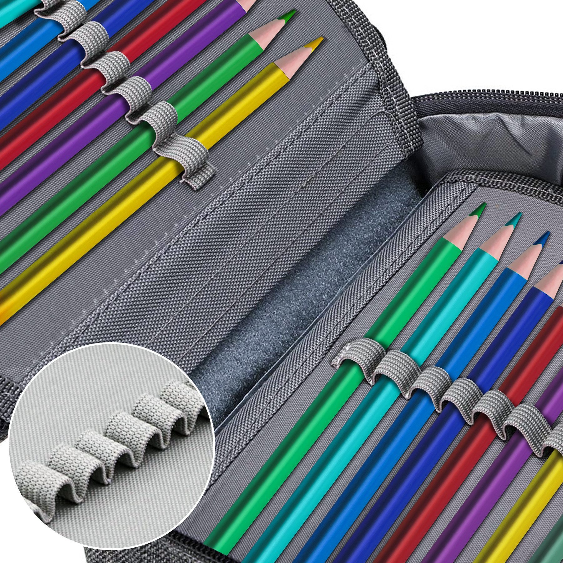 Coonoor Federmäppchen 72 Slots Federtasche Große Kapazität Bleistift Beutel, (Abnehmbar Stiftemappe), für Mädchen Jungen Einschulung Schulanfang